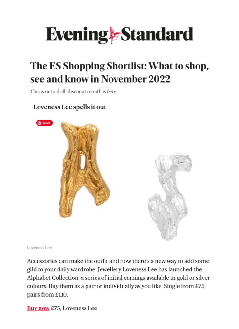 EVENING STANDARD - NOVEMBER 2022