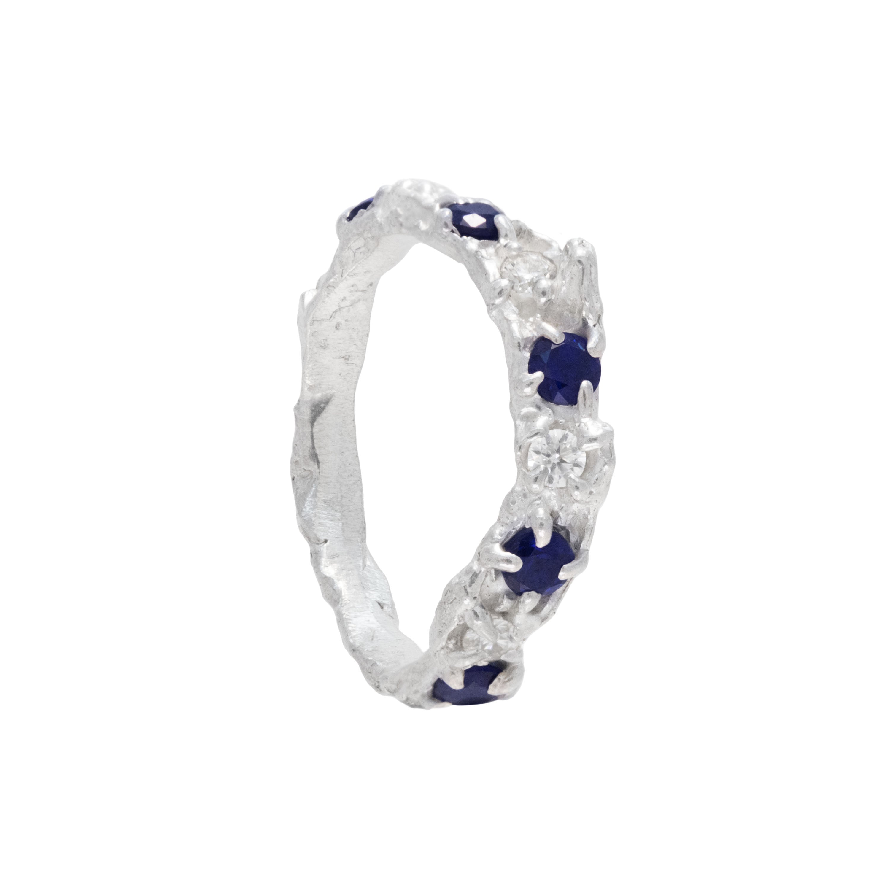 Alba Sapphire Moissanite Argenti Ring