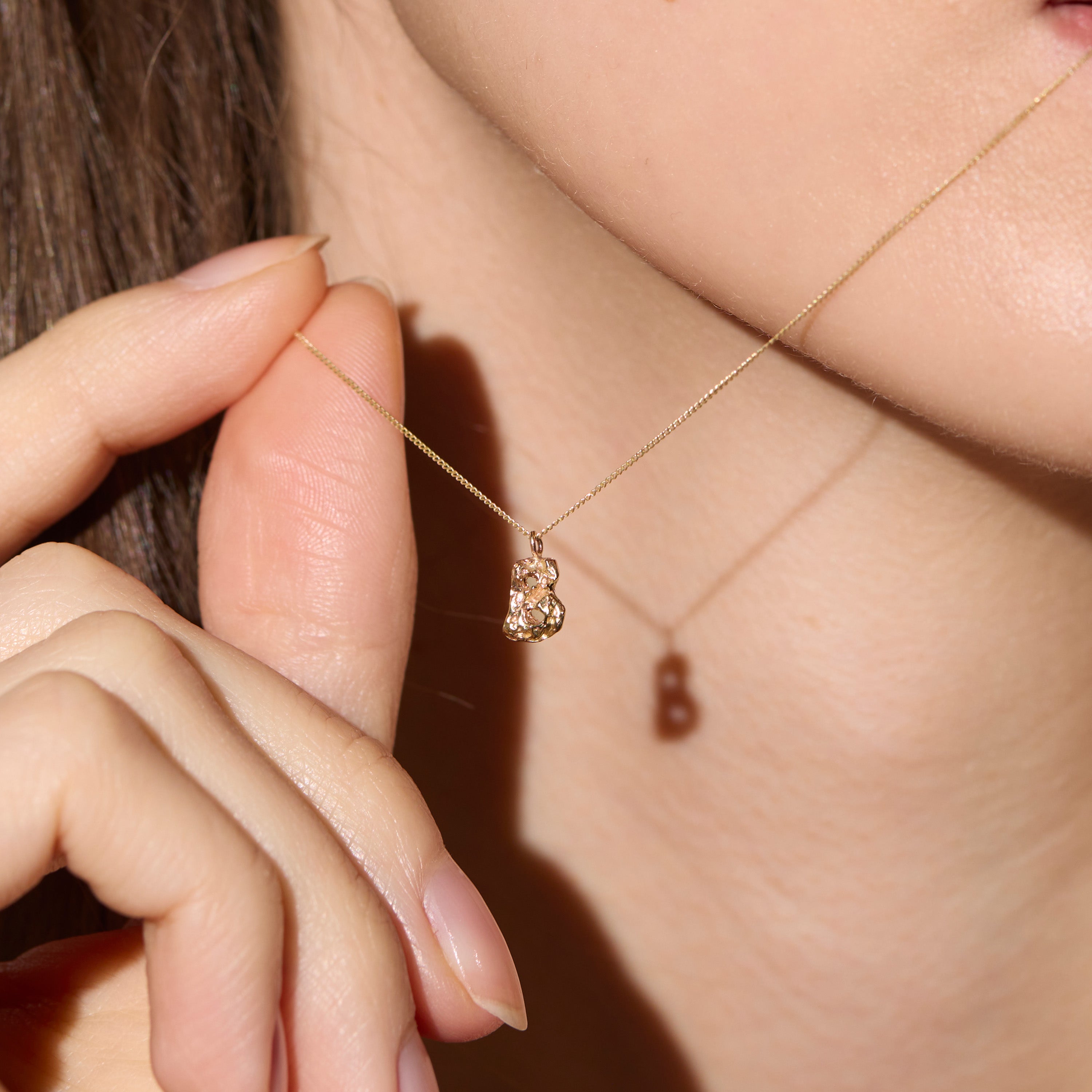 B Mini Alphabet Gold Necklace