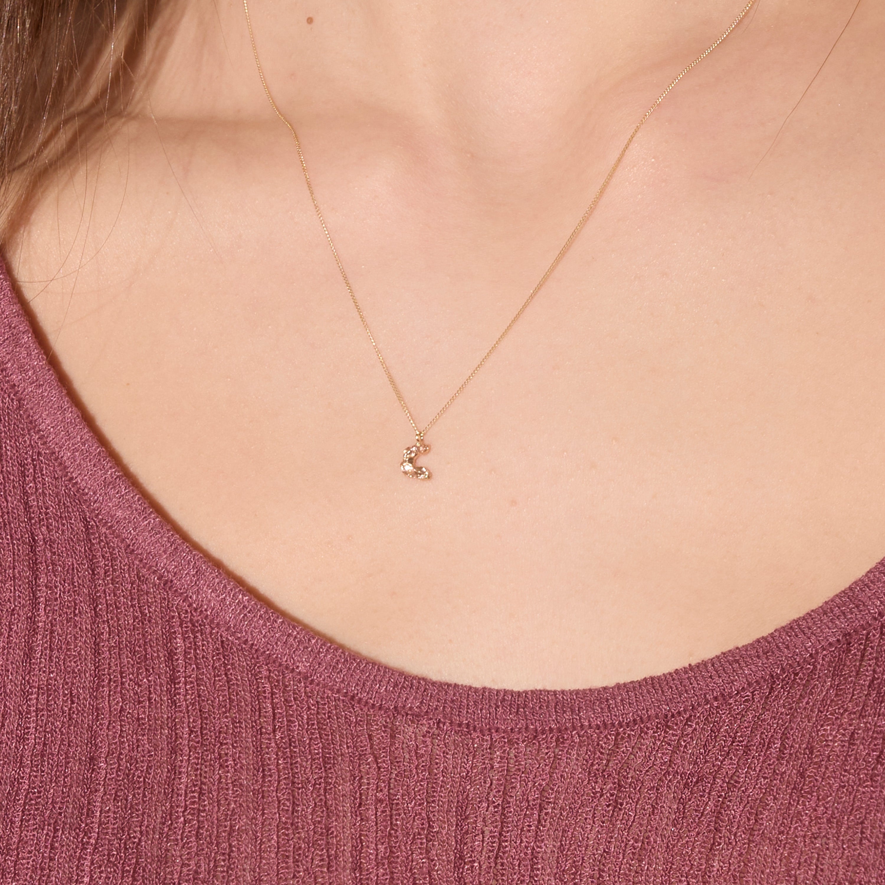 C Mini Alphabet Gold Necklace