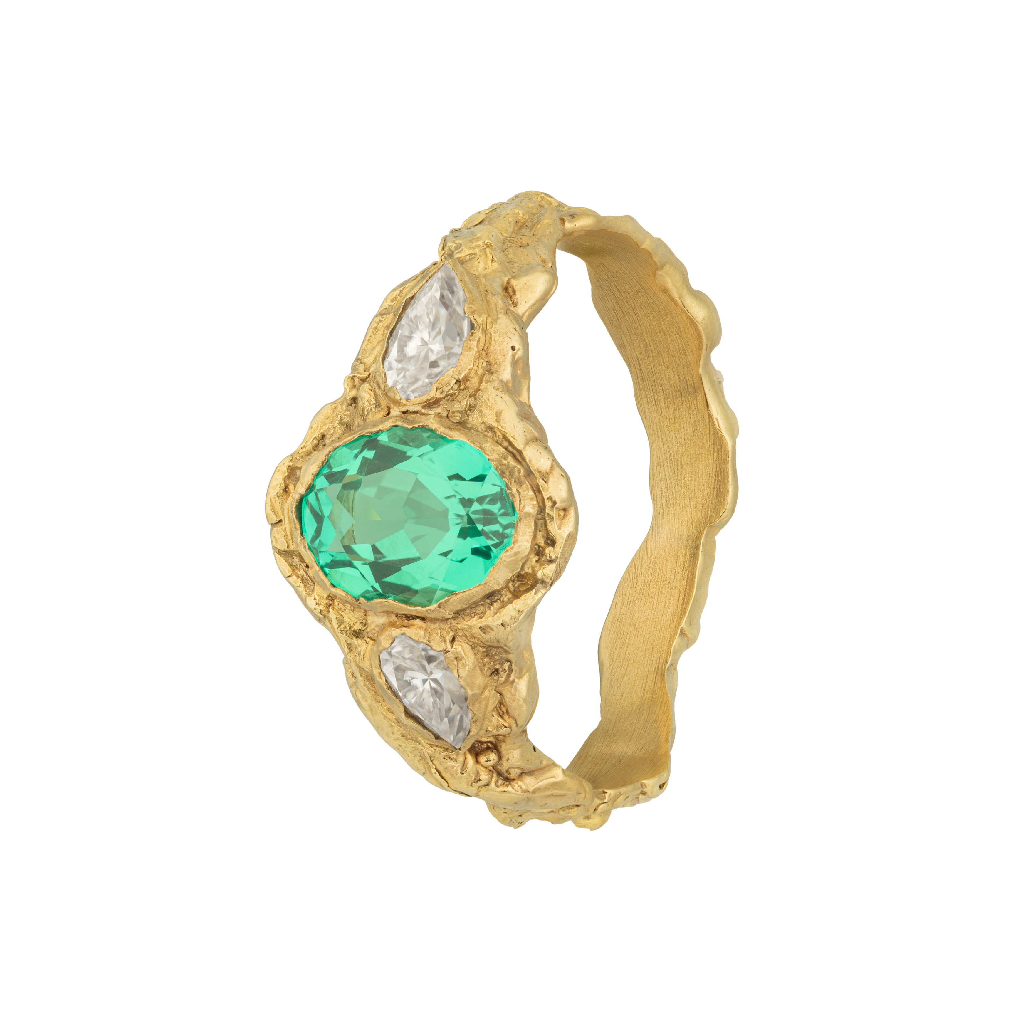 Eskiy Emerald Diamond Engagememt Ring