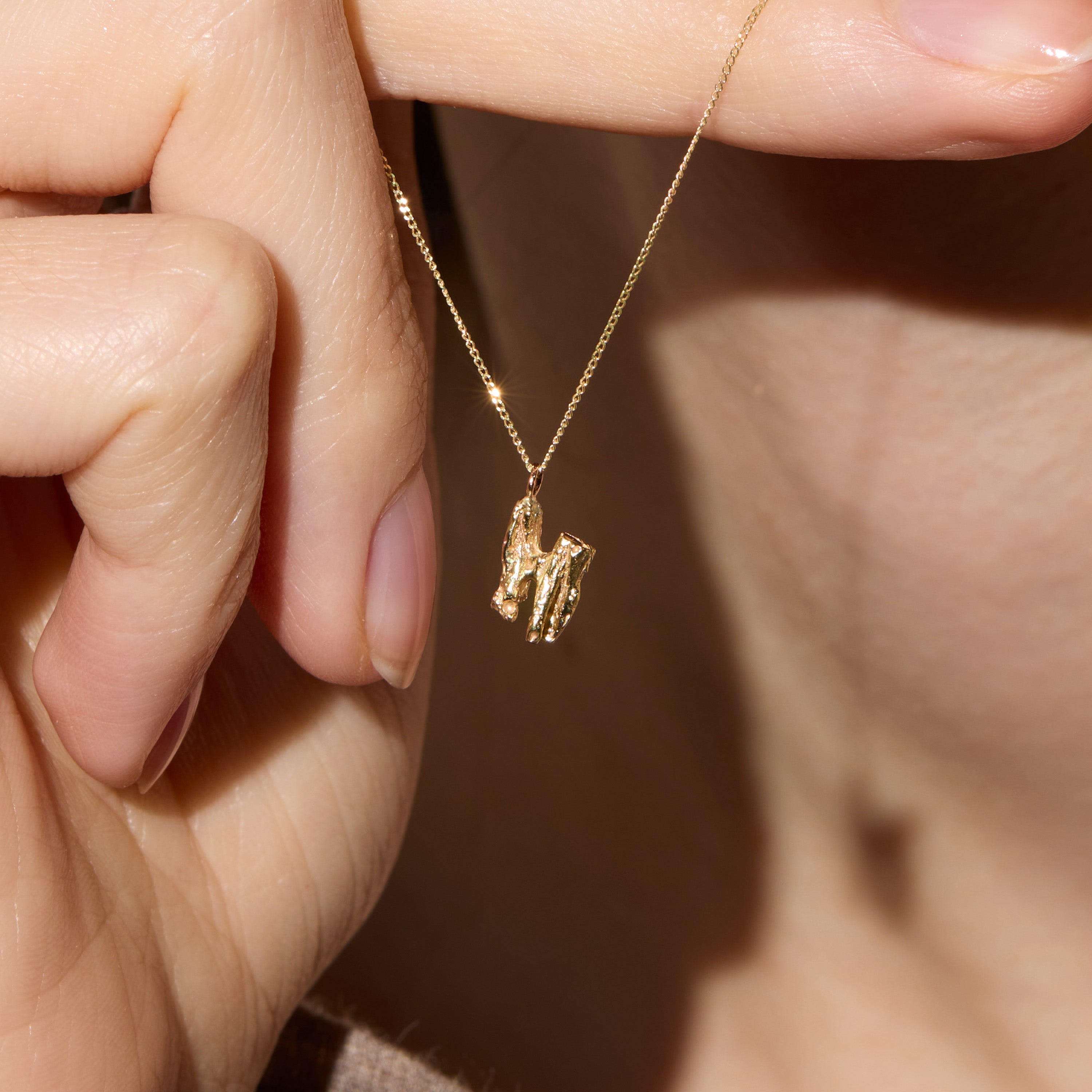 H Mini Alphabet Gold Necklace
