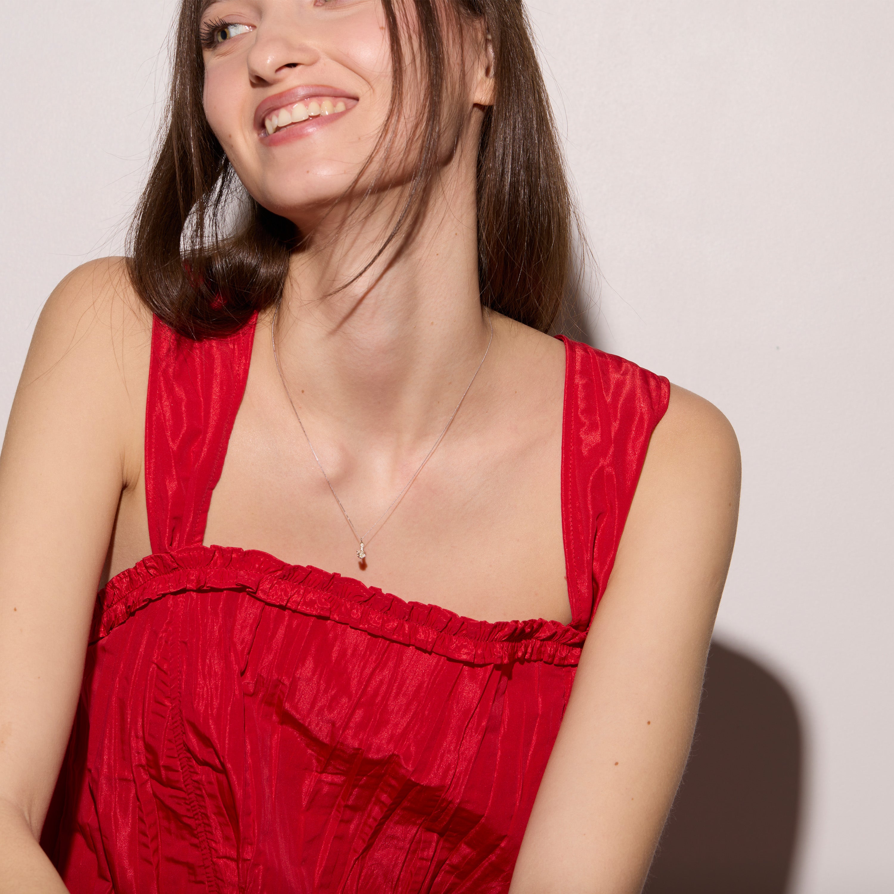 J Mini Alphabet White Gold Necklace