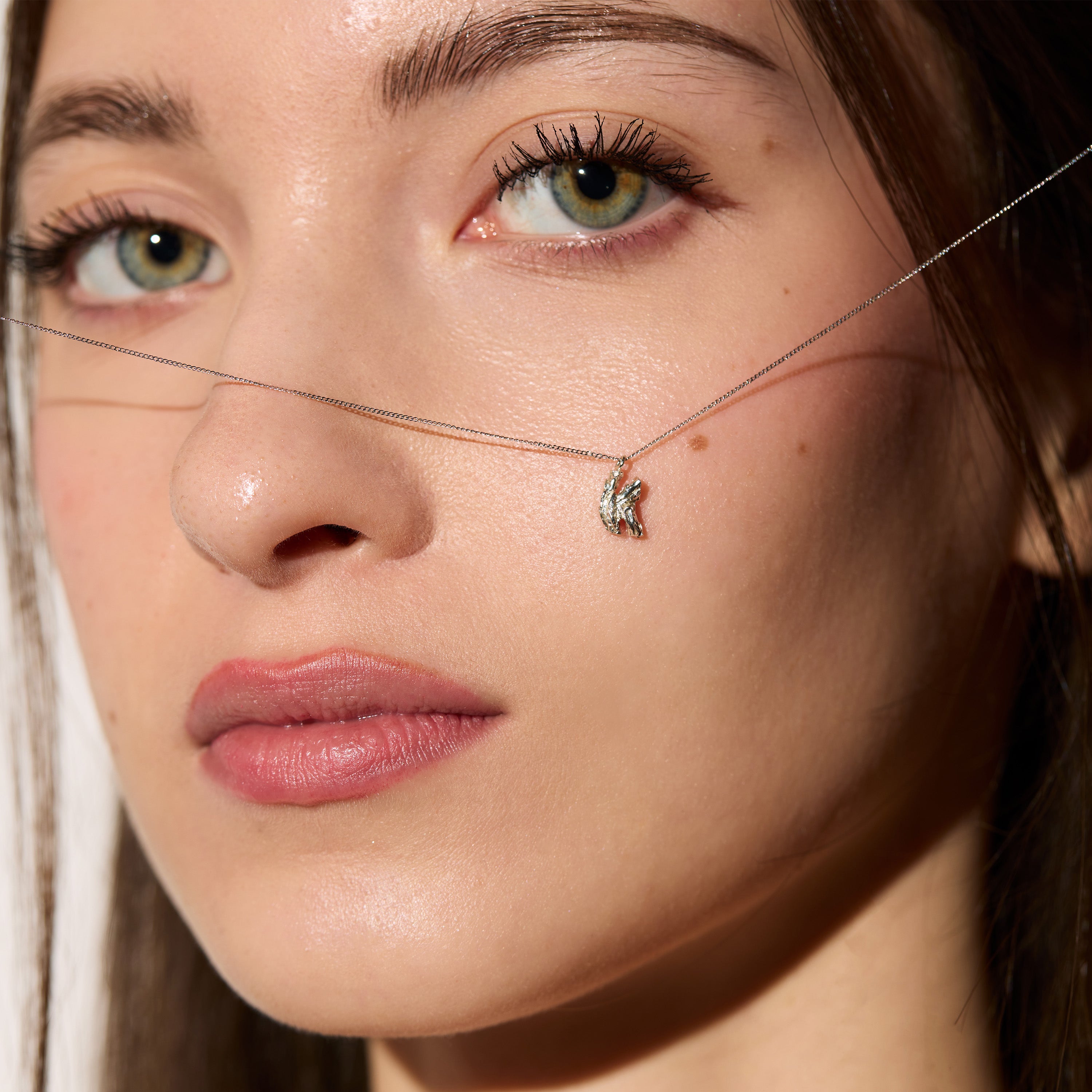 K Mini Alphabet White Gold Necklace