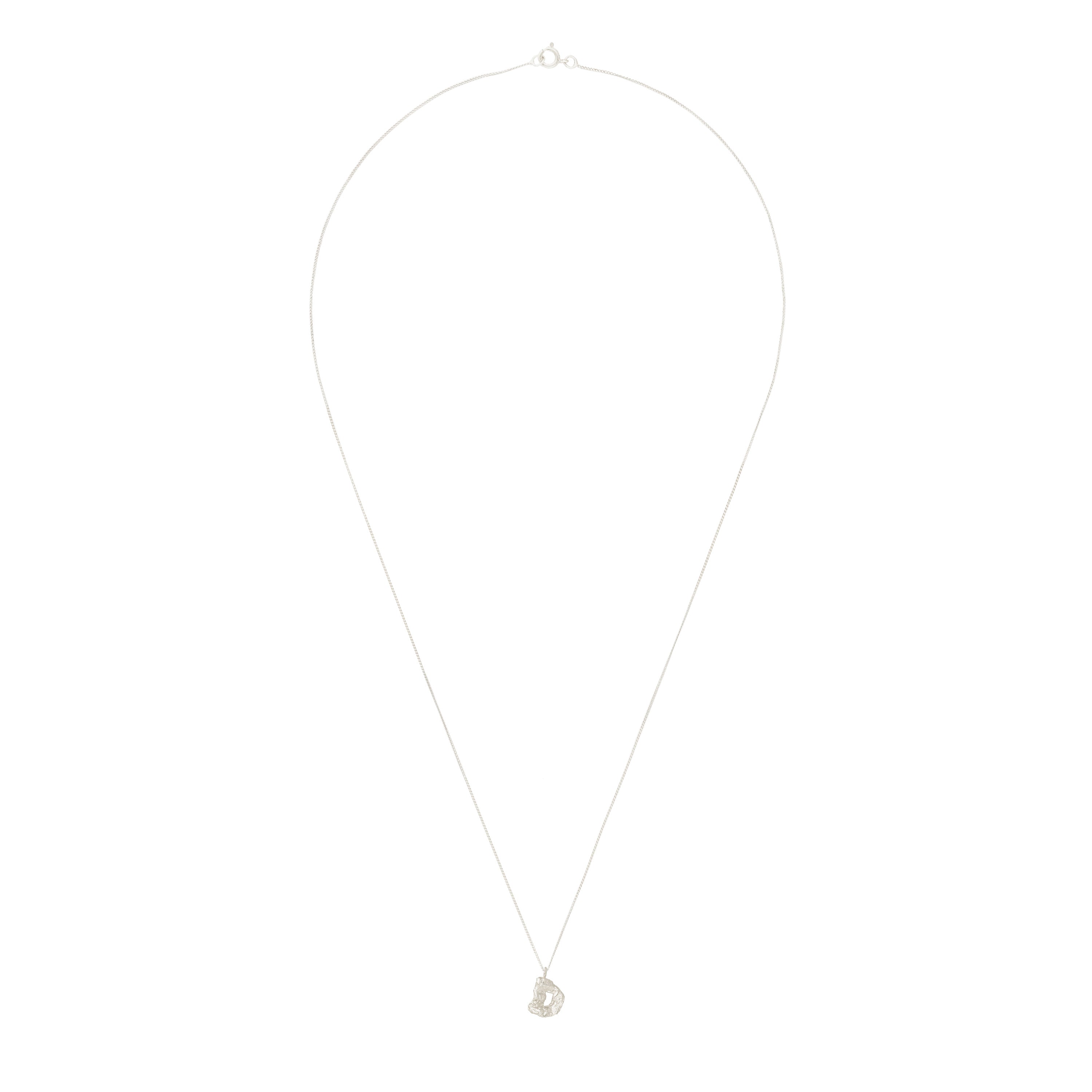 D Mini Alphabet White Gold Necklace
