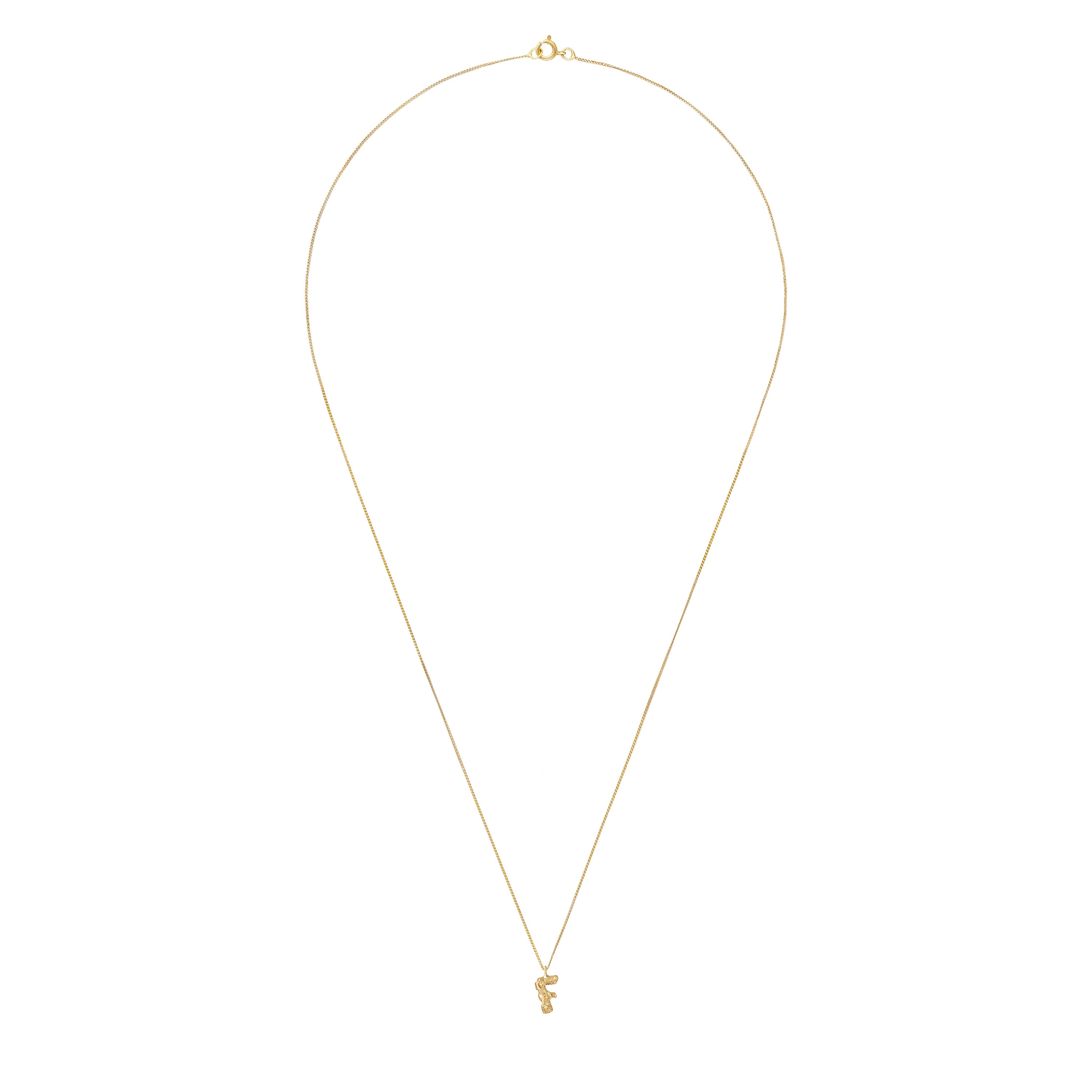 F Mini Alphabet Gold Necklace