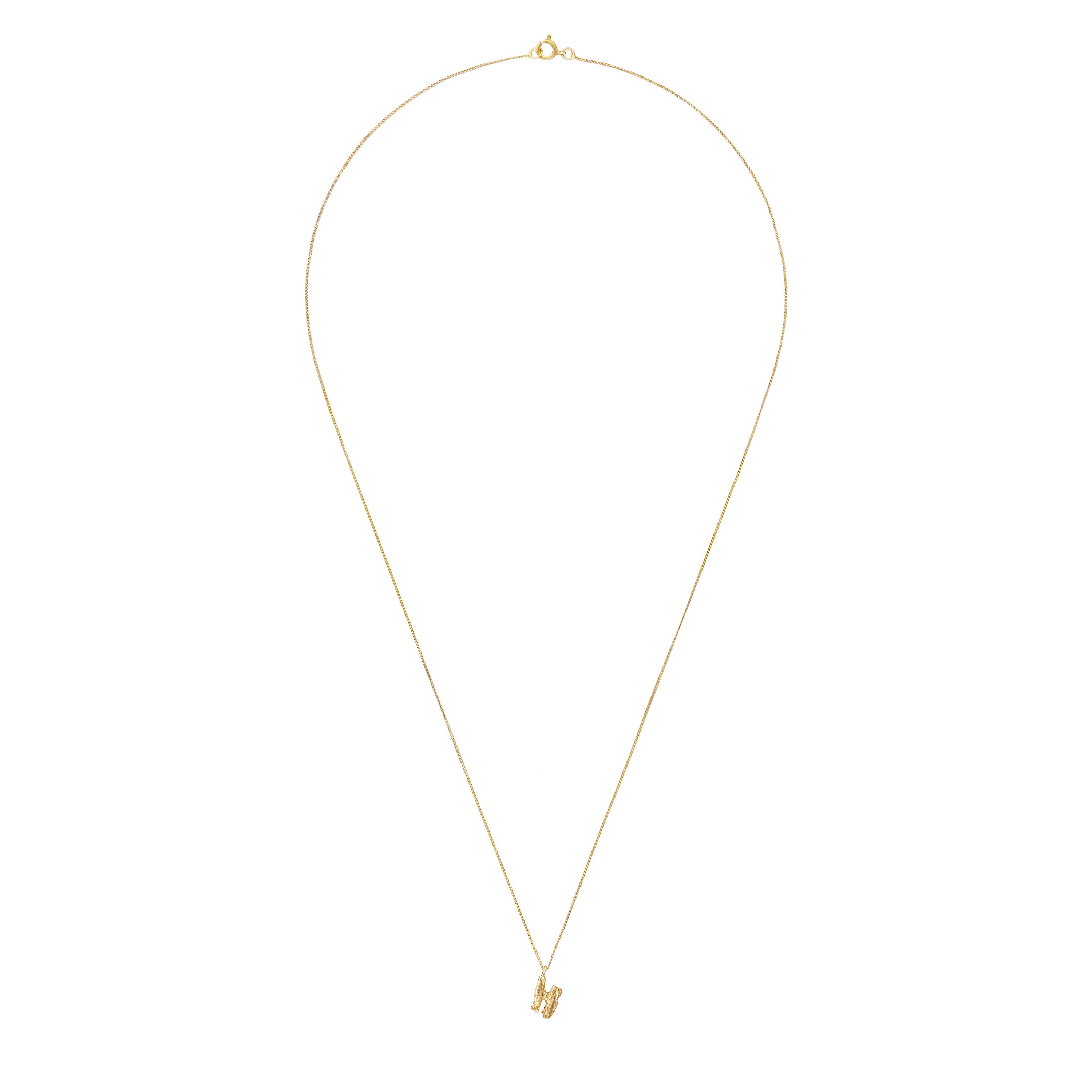 H Mini Alphabet Gold Necklace