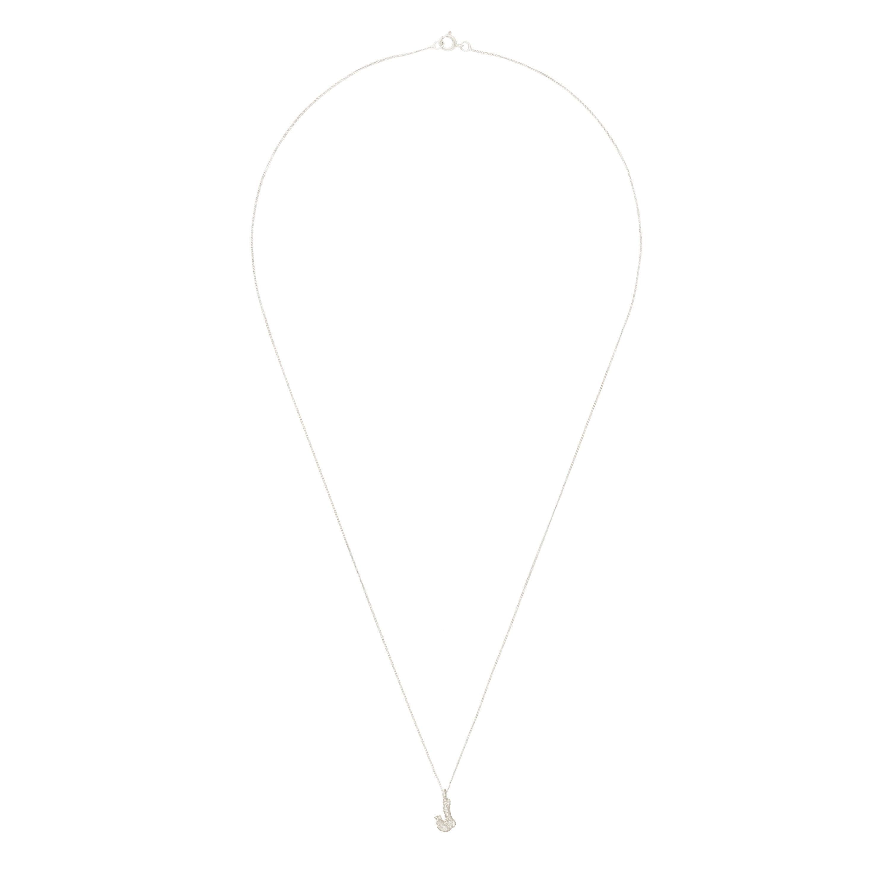 J Mini Alphabet White Gold Necklace