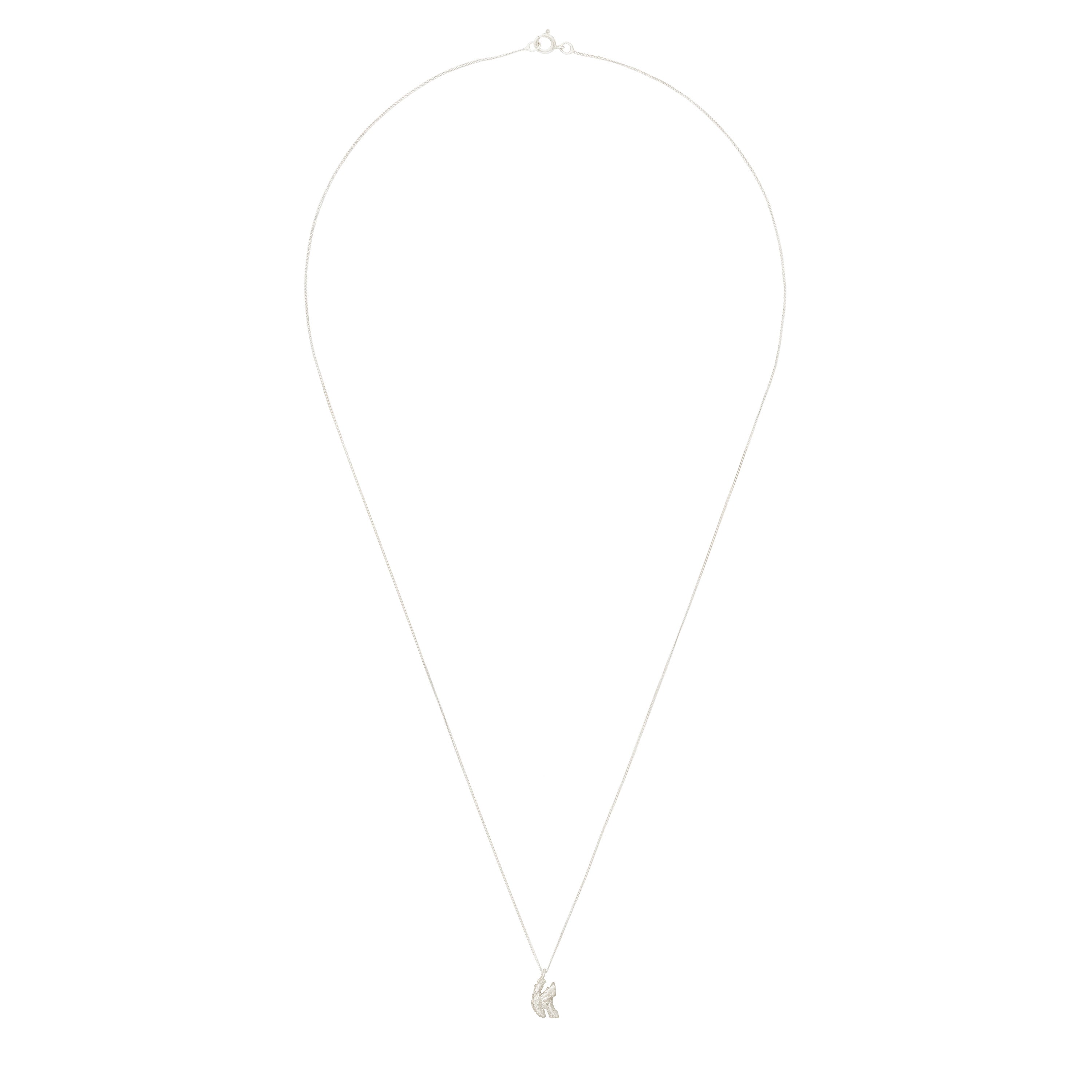 K Mini Alphabet White Gold Necklace