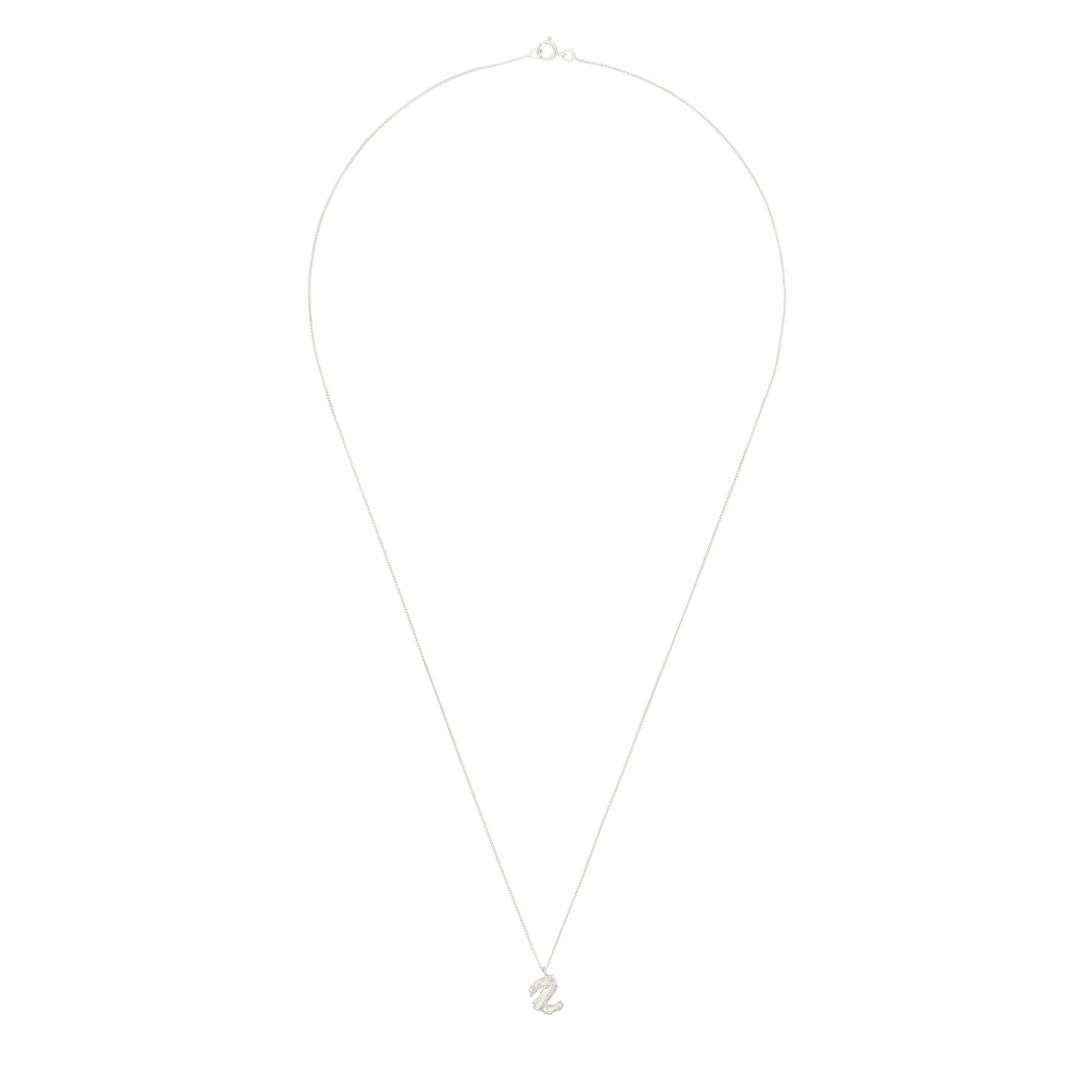 Z Mini Alphabet White Gold Necklace