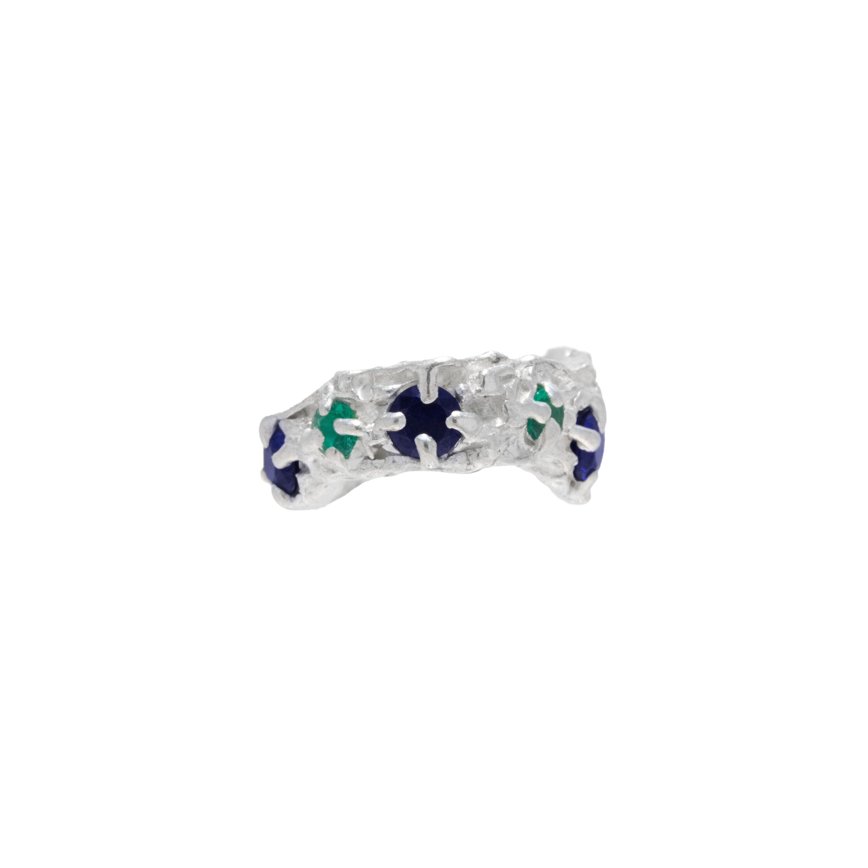 Nita Sapphire Emerald Argenti Cuff
