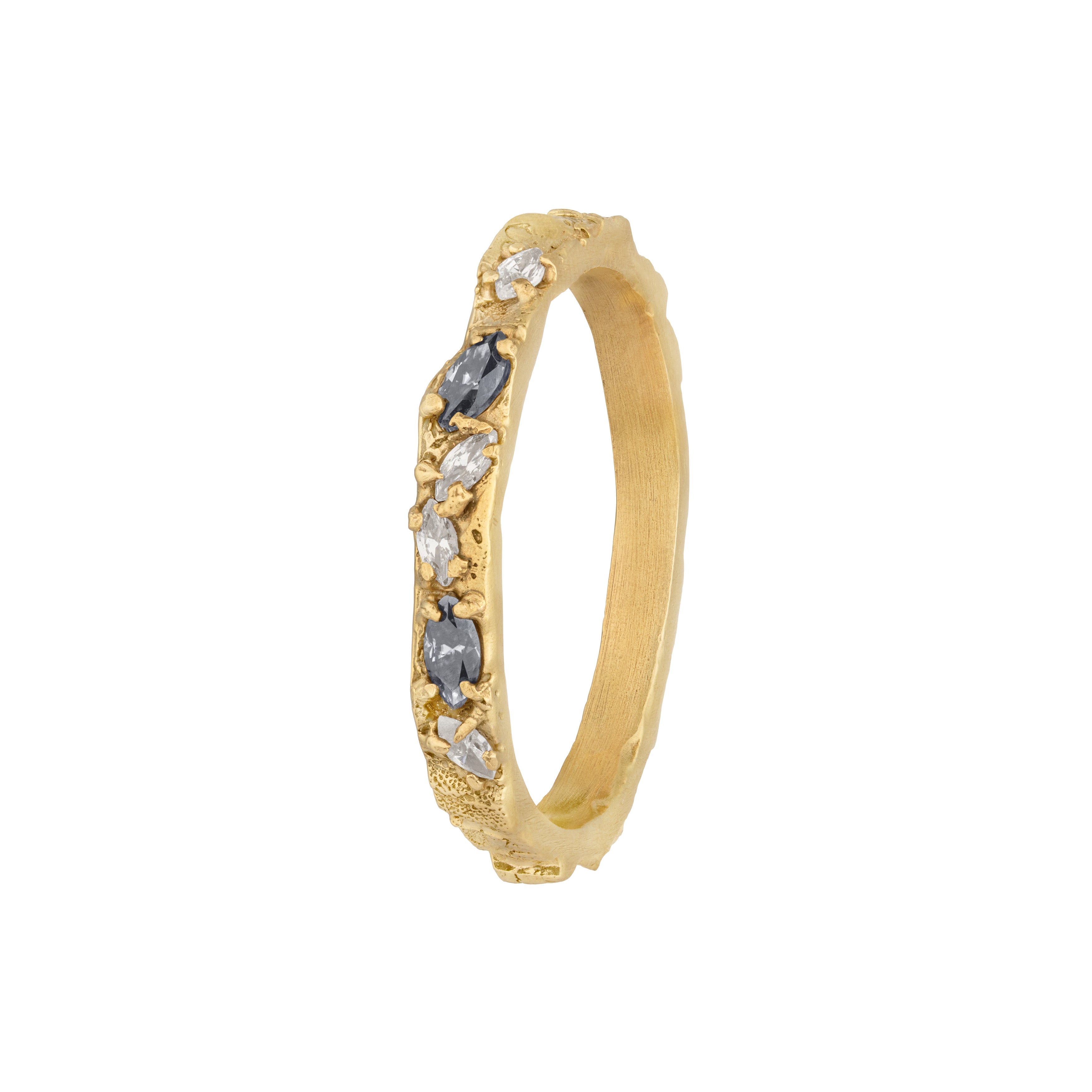 Remo Grey Moissanite Diamond Wedding Ring