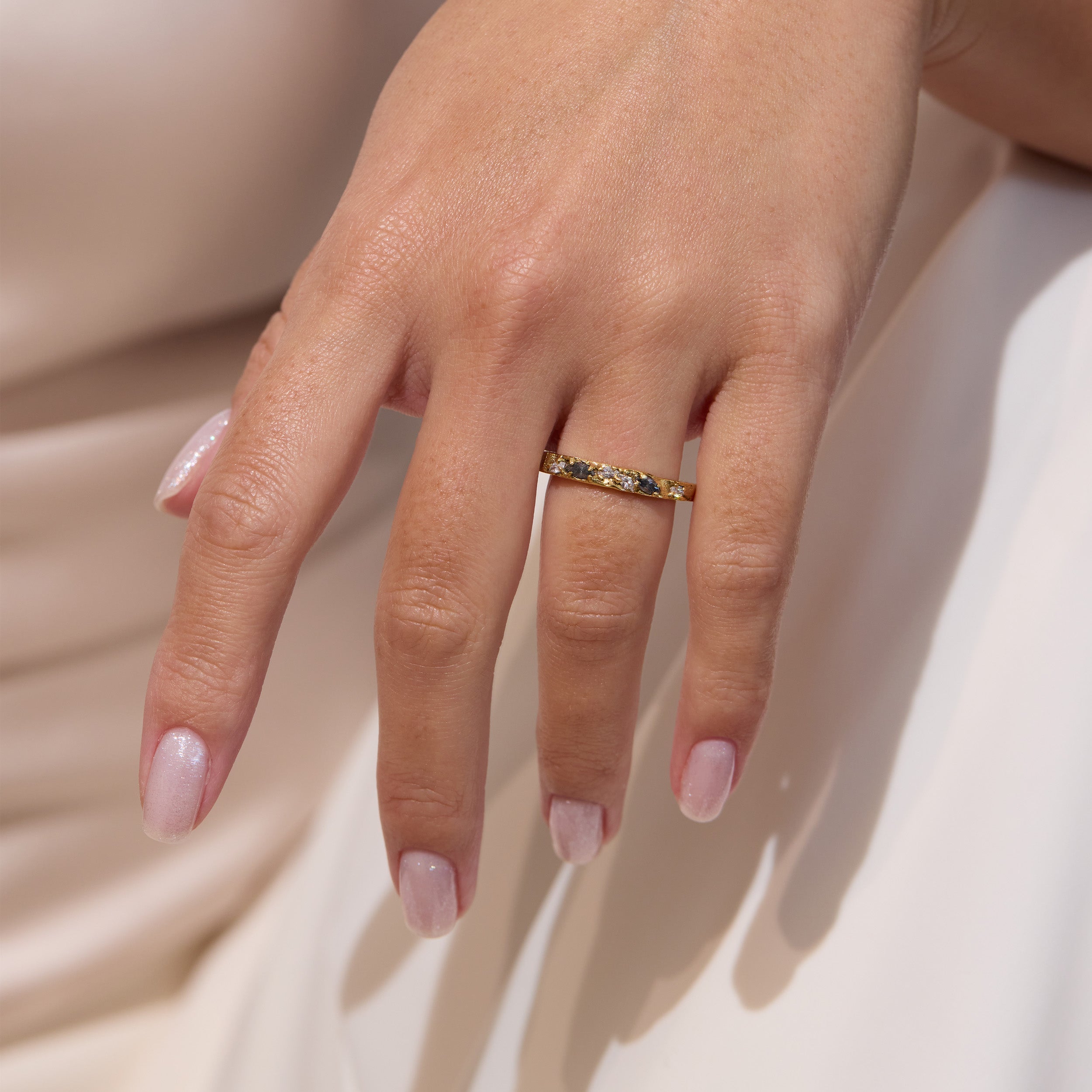 Remo Grey Moissanite Diamond Wedding Ring