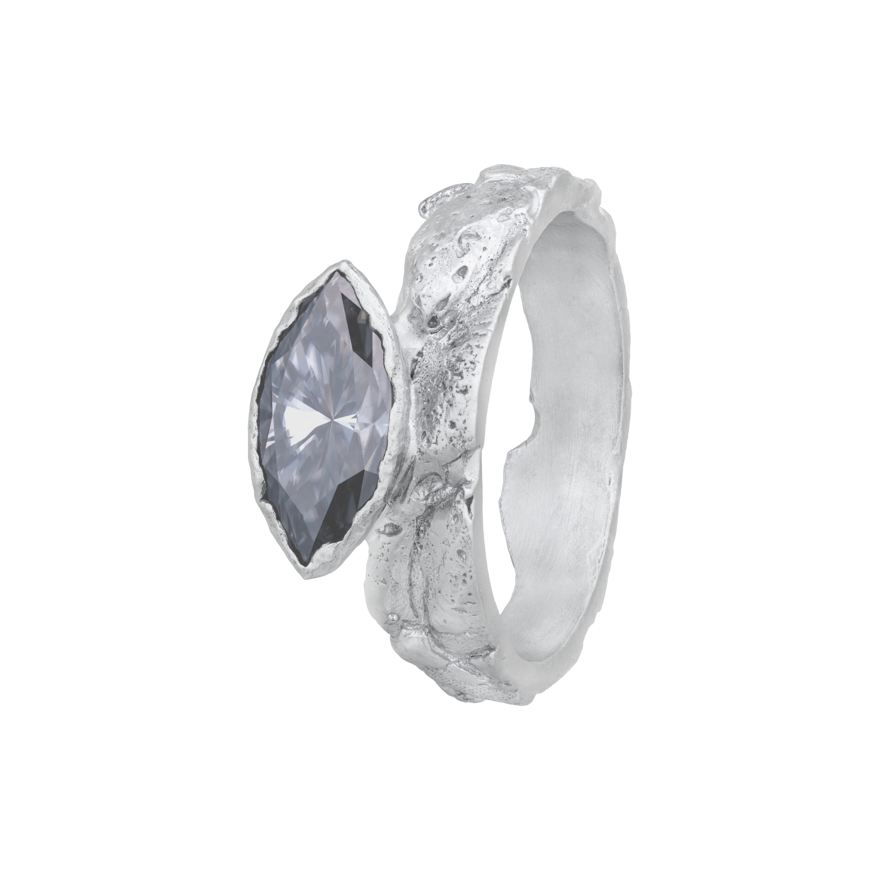 Roza Grey Moissanite Engagement Ring