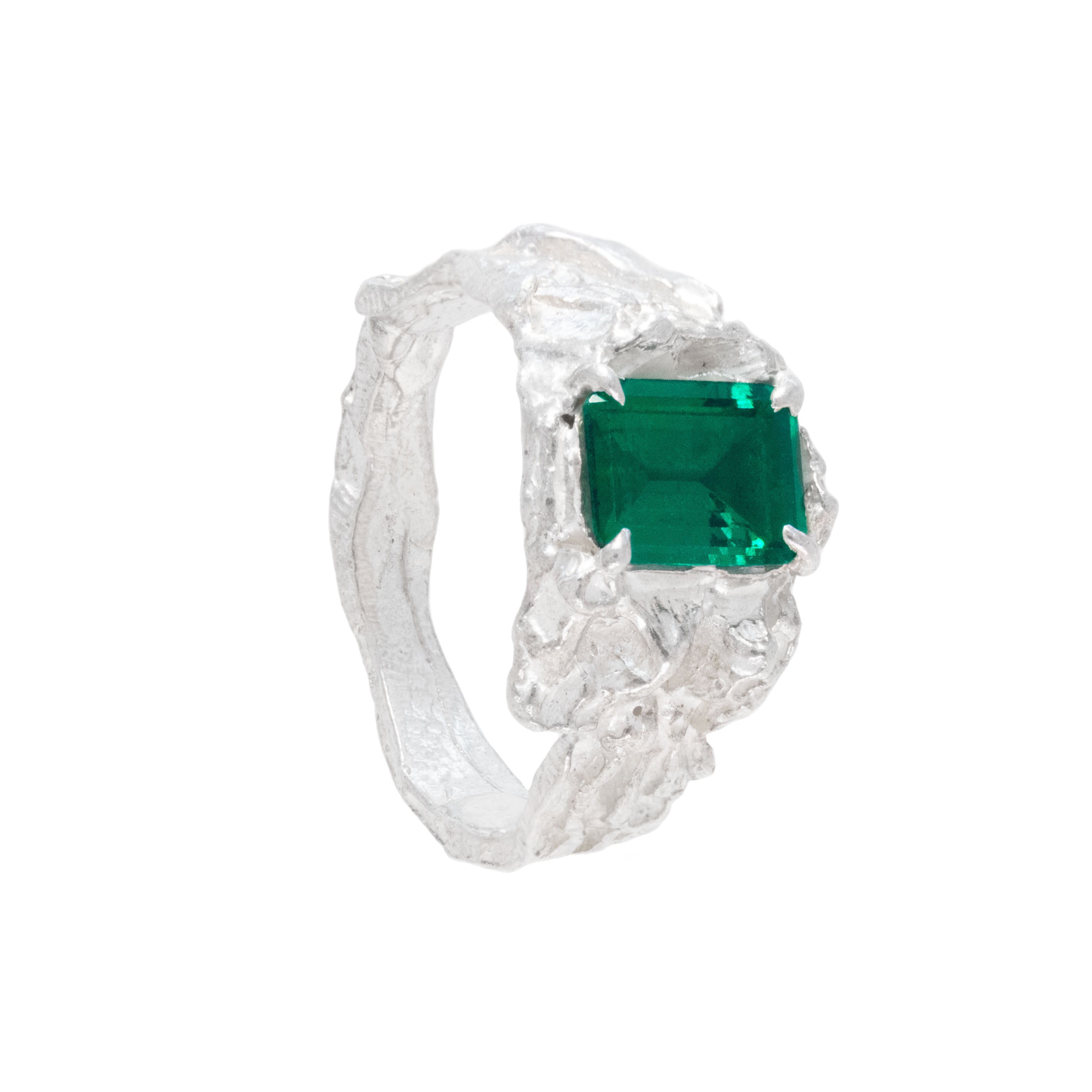 Shimeji Emerald Argenti Ring