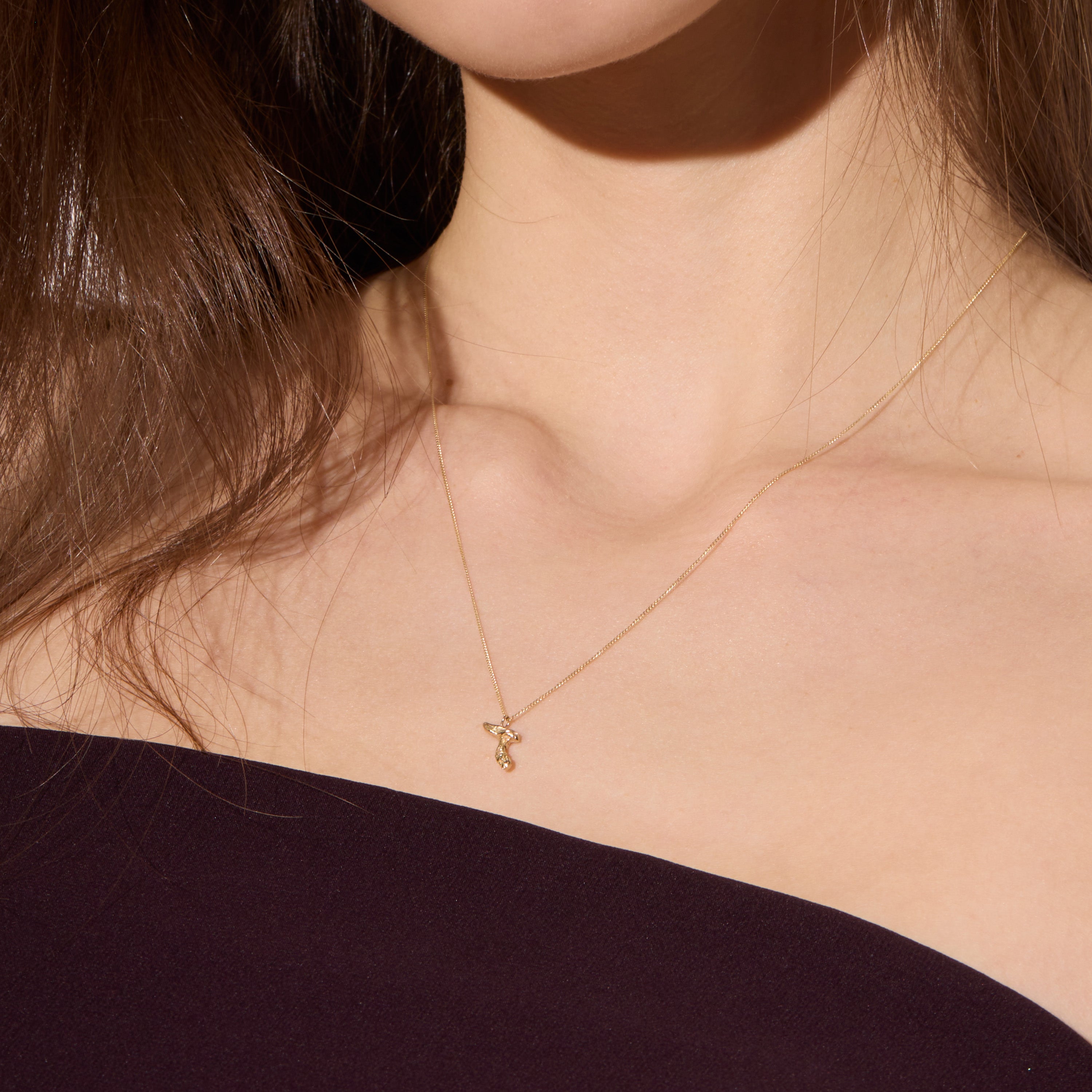 T Mini Alphabet Gold Necklace