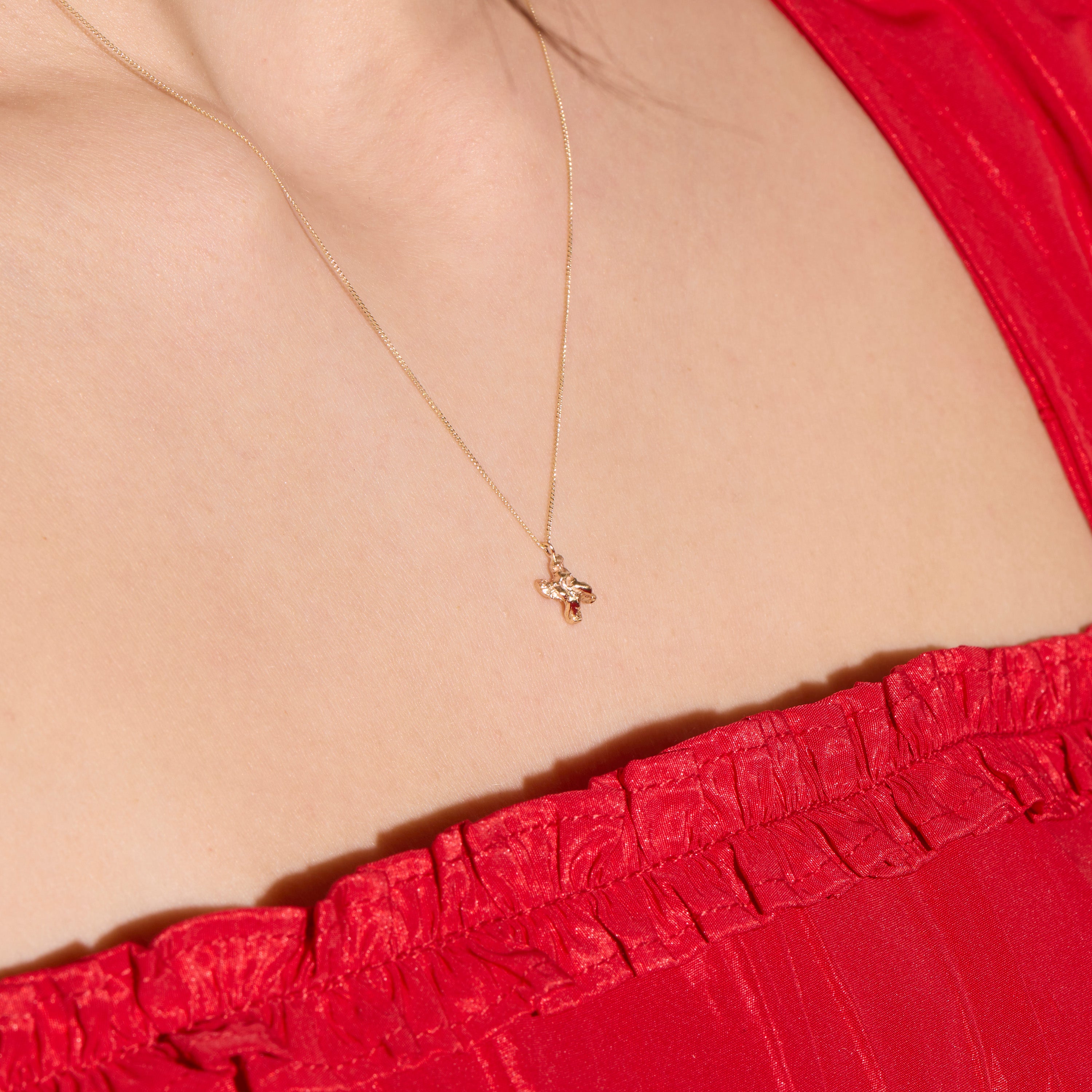 X Mini Alphabet Gold Necklace