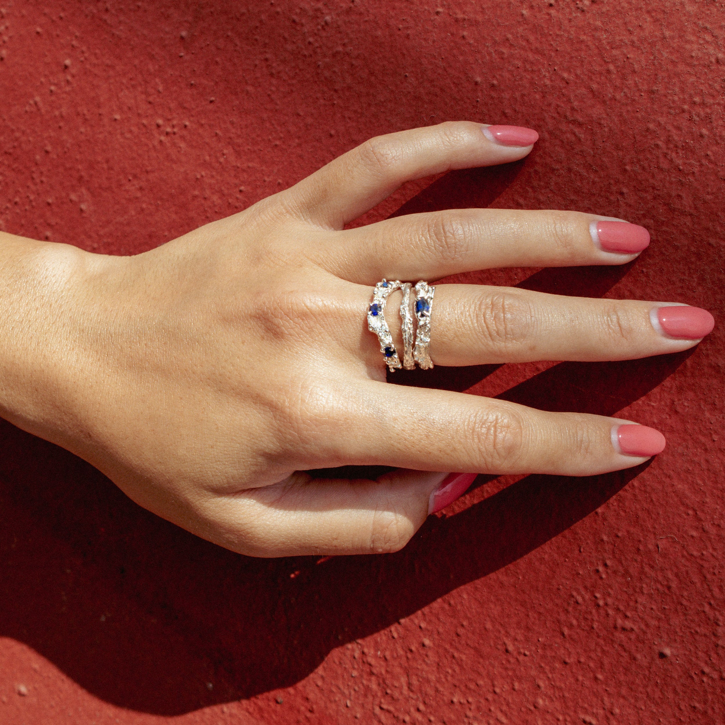 Mushroom Argenti Trio Stacking Ring Set