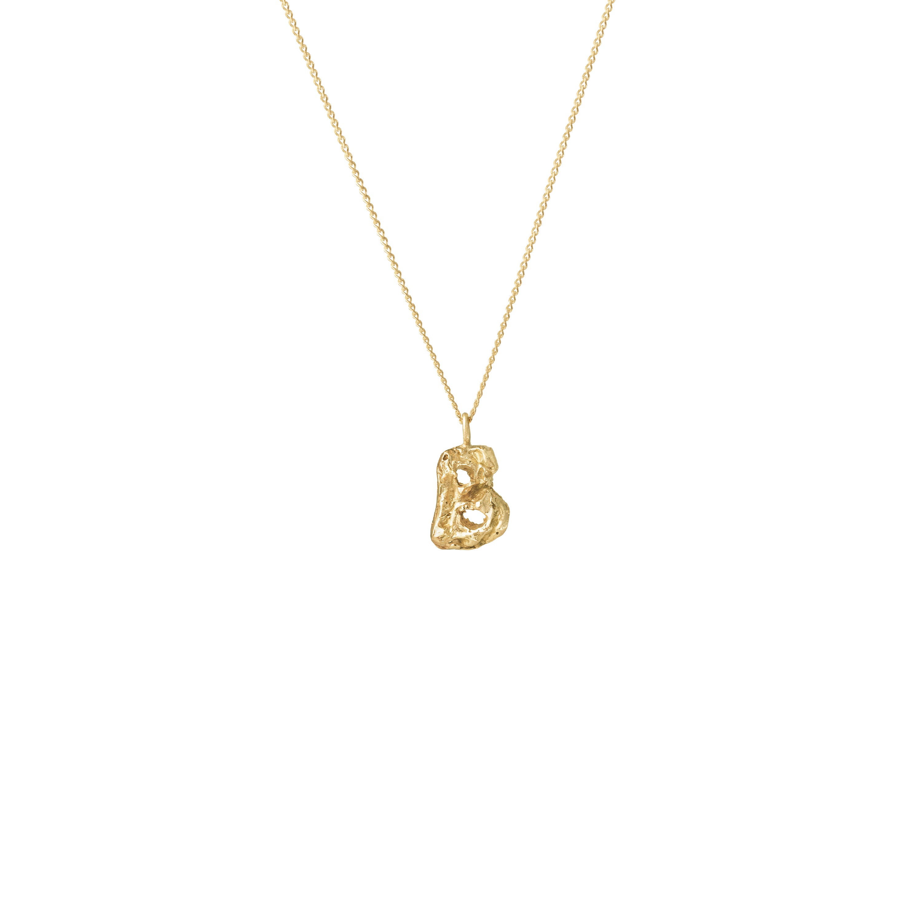 B Mini Alphabet Gold Necklace