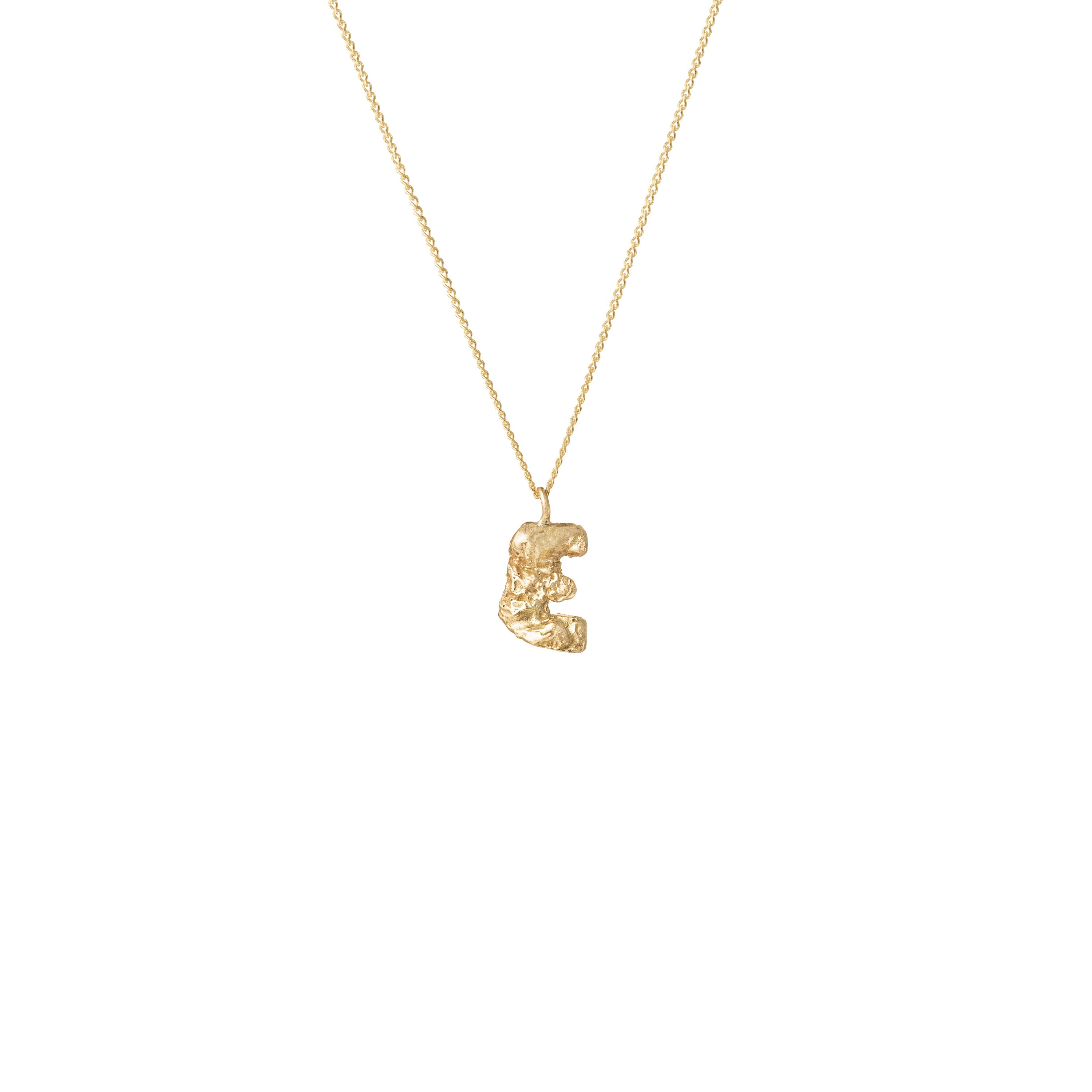 E Mini Alphabet Gold Necklace