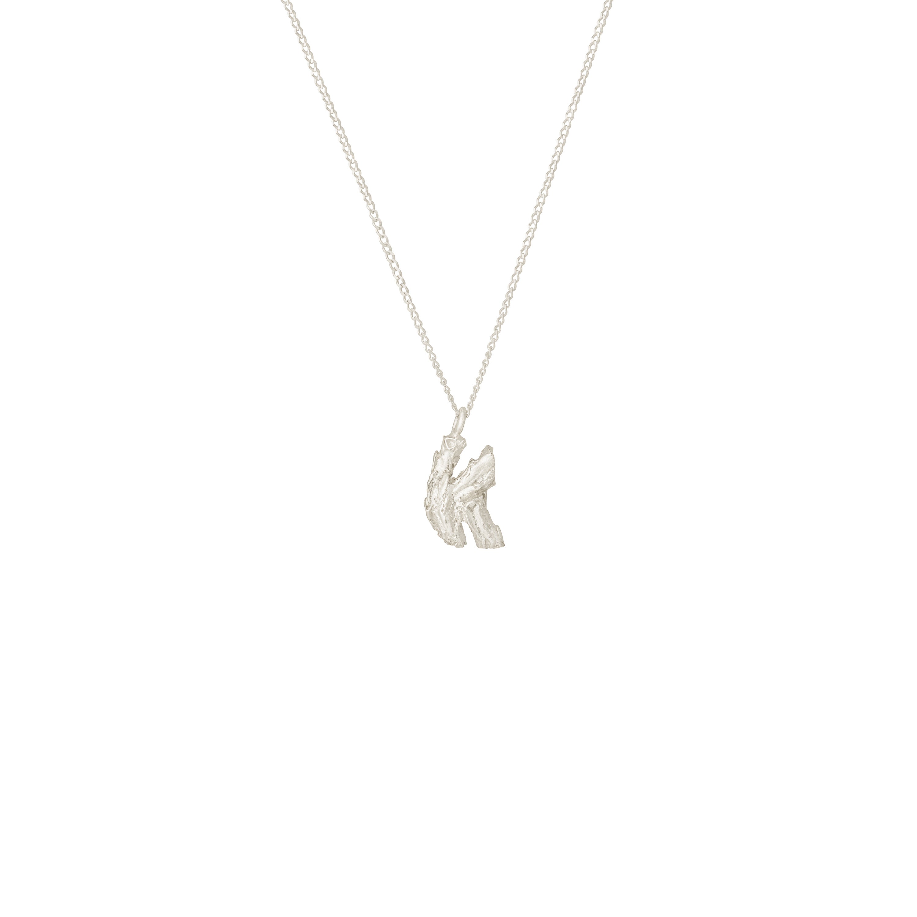 K Mini Alphabet White Gold Necklace