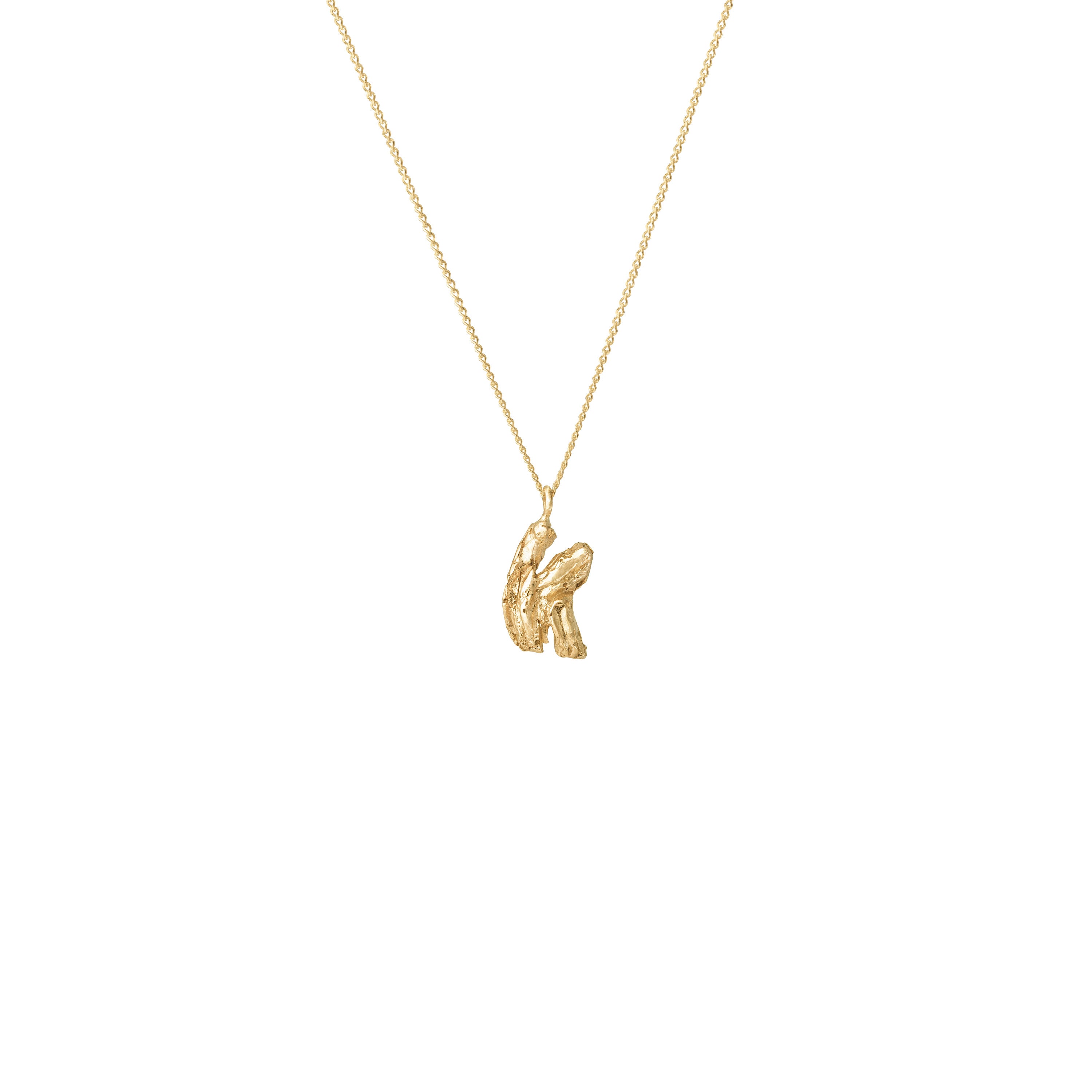 K Mini Alphabet Gold Necklace