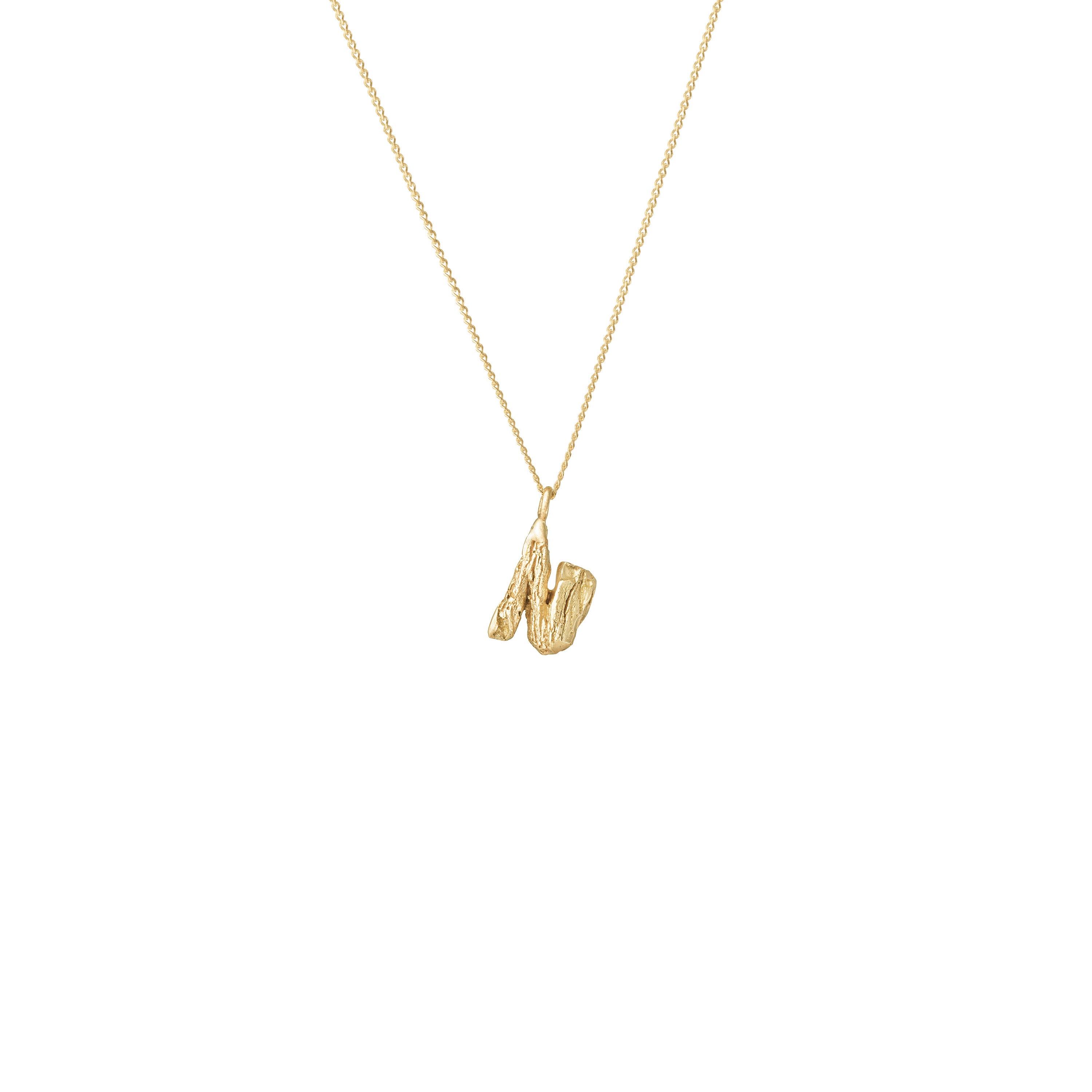 N Mini Alphabet Gold Necklace