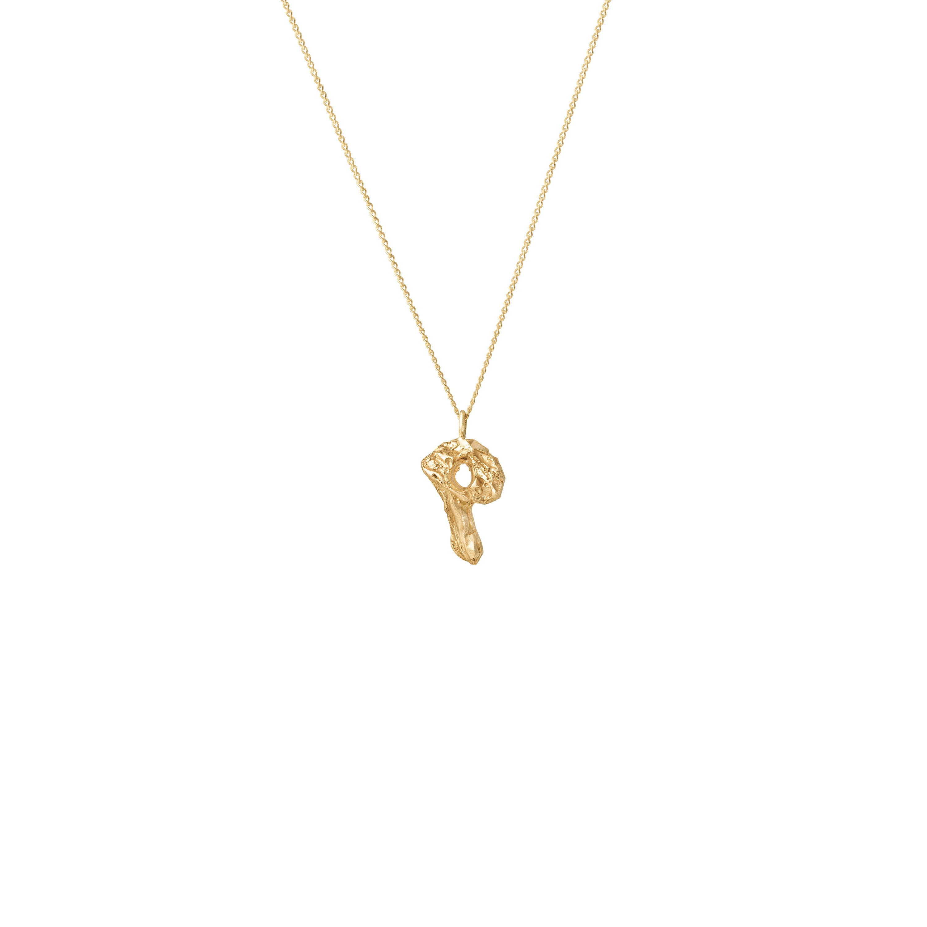 P Mini Alphabet Gold Necklace