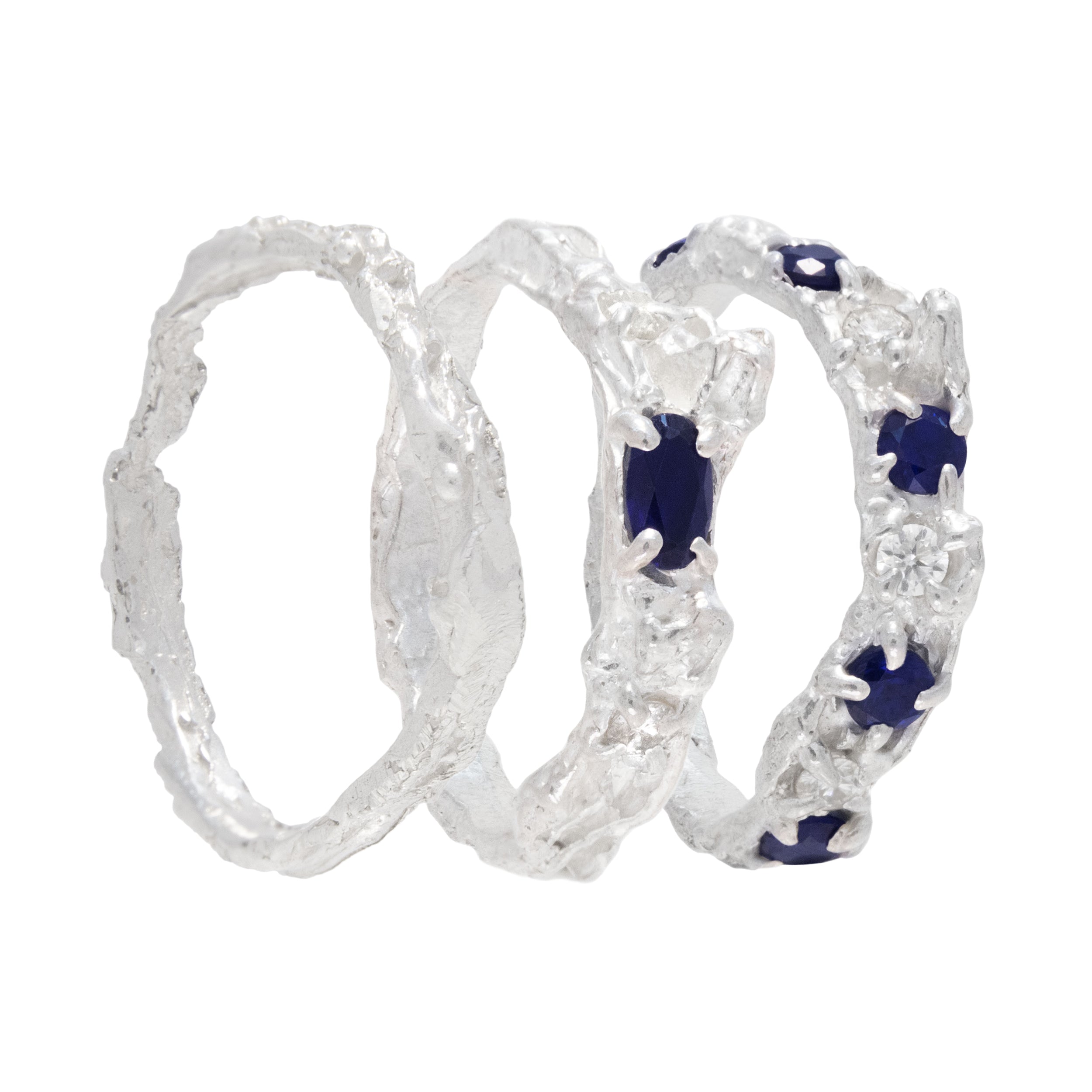 Mushroom Argenti Trio Stacking Ring Set