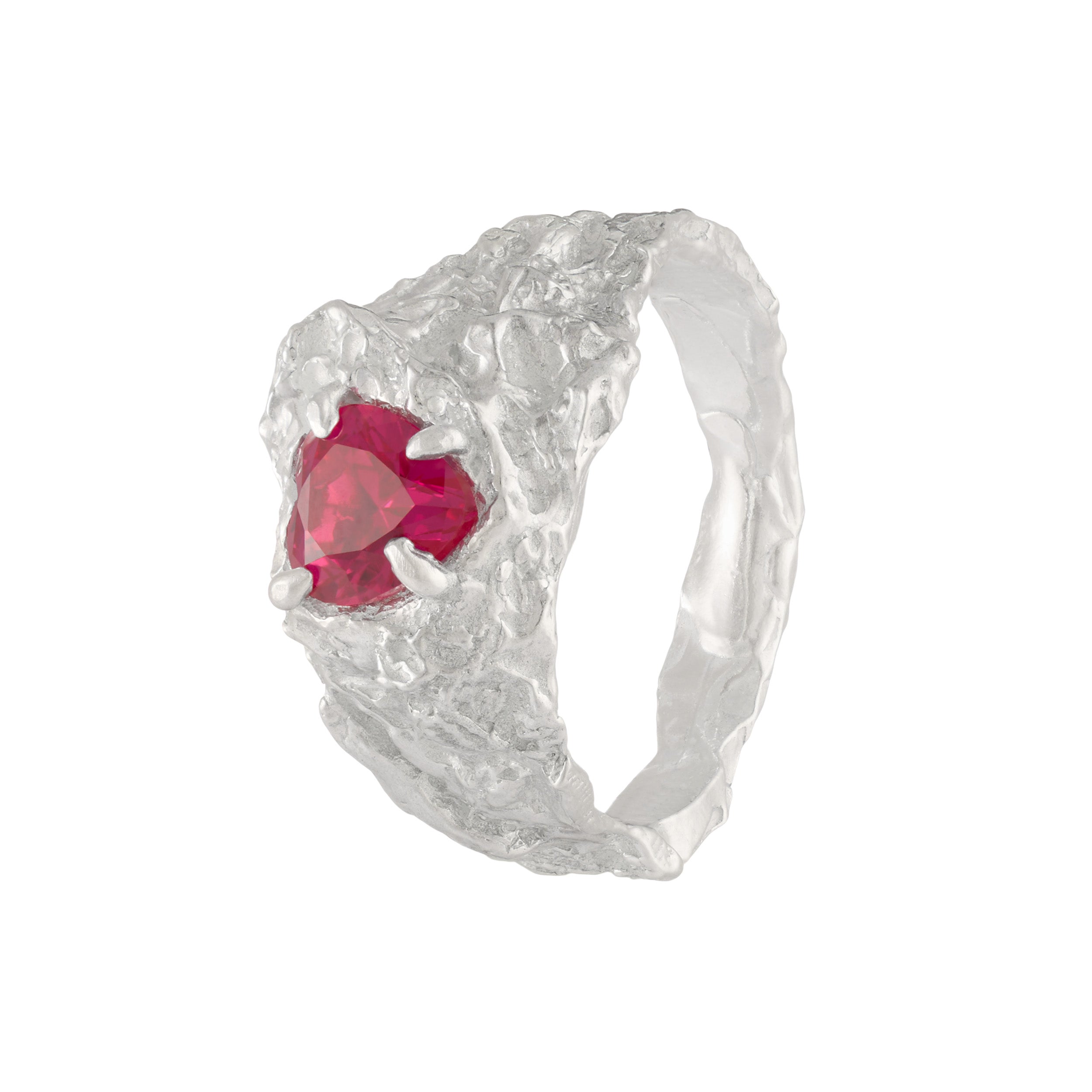 Red Heart Ruby Argenti Ring