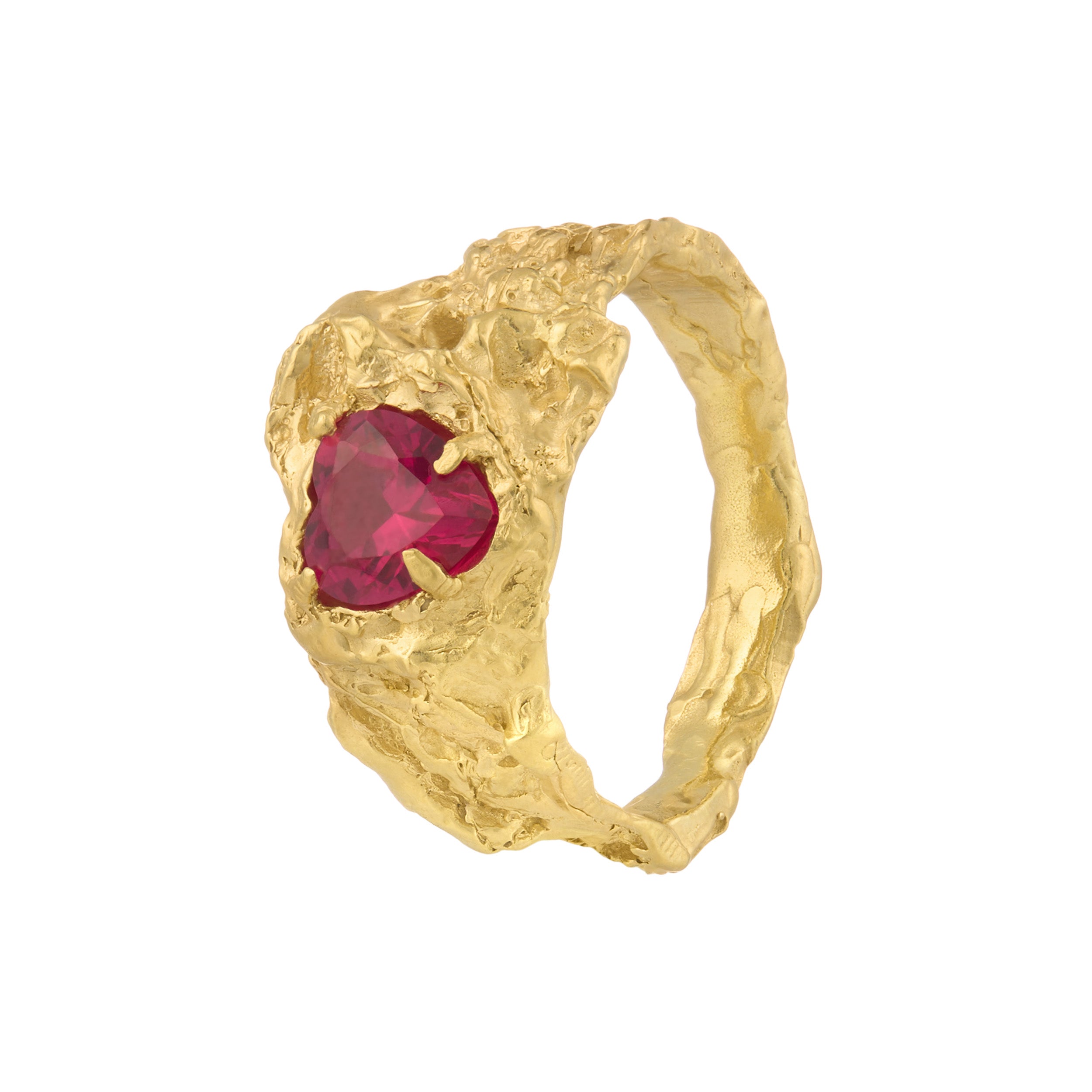 Red Heart Ruby Ring
