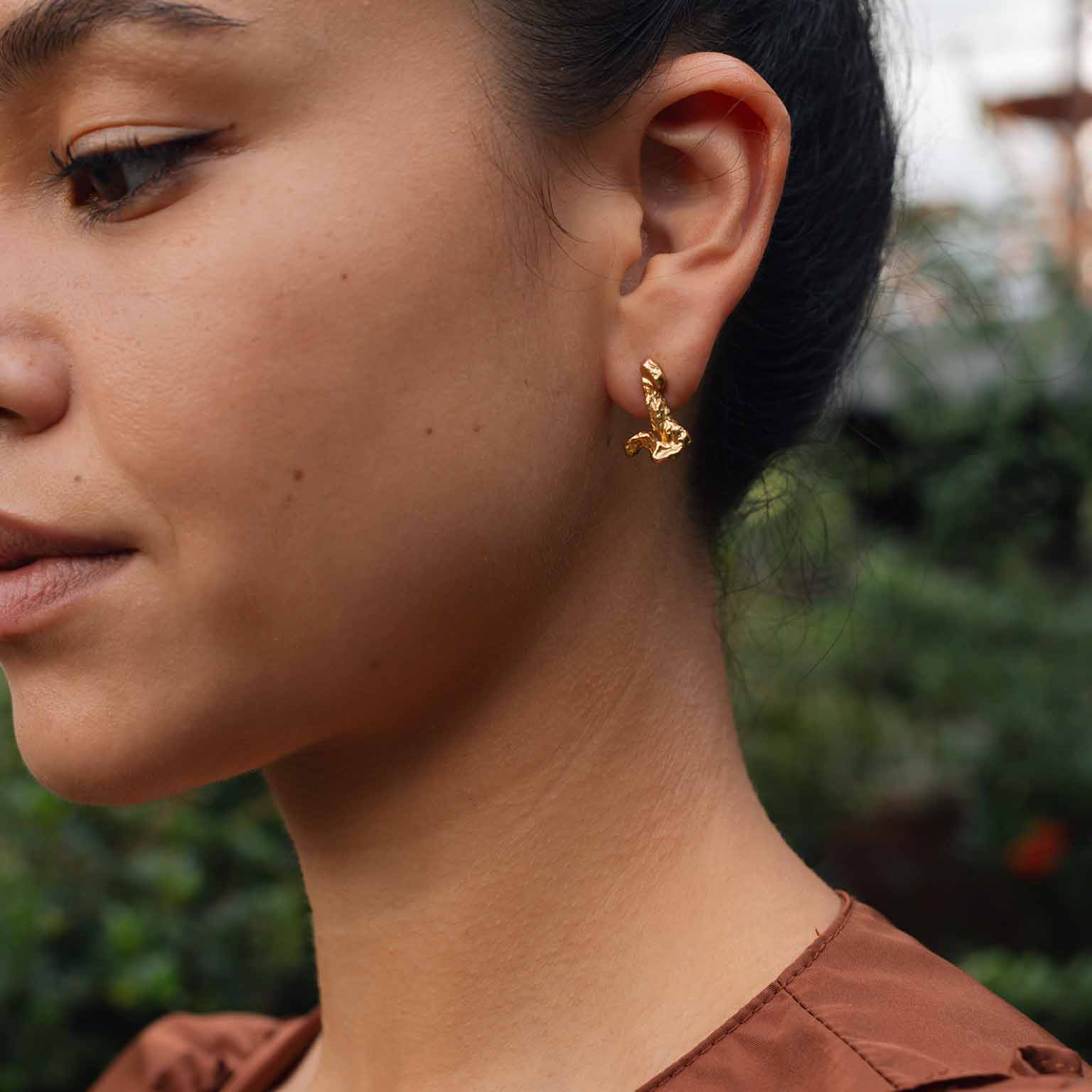 J Alphabet Recycled Silver Stud Earring