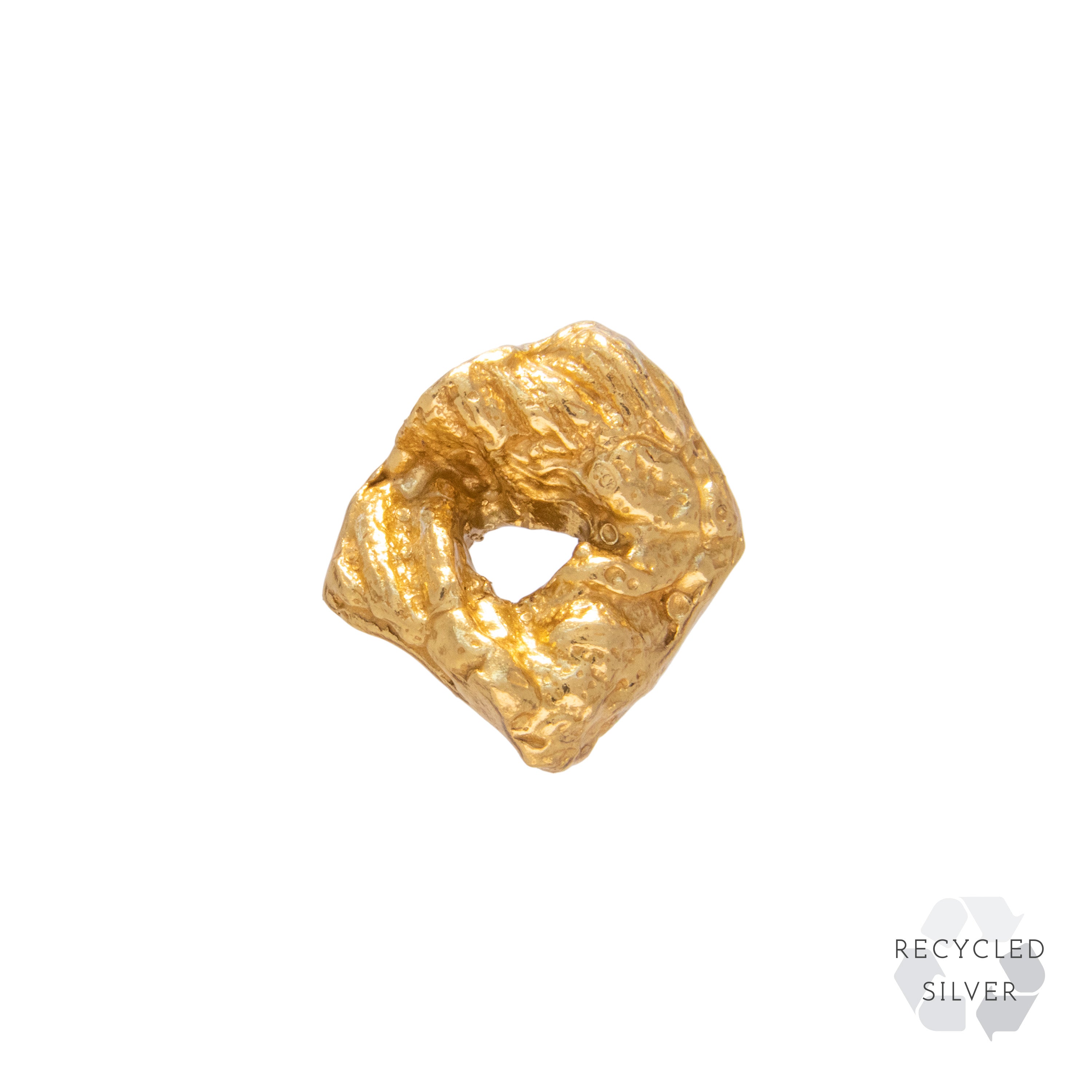 O Alphabet Recycled Silver Stud Earring