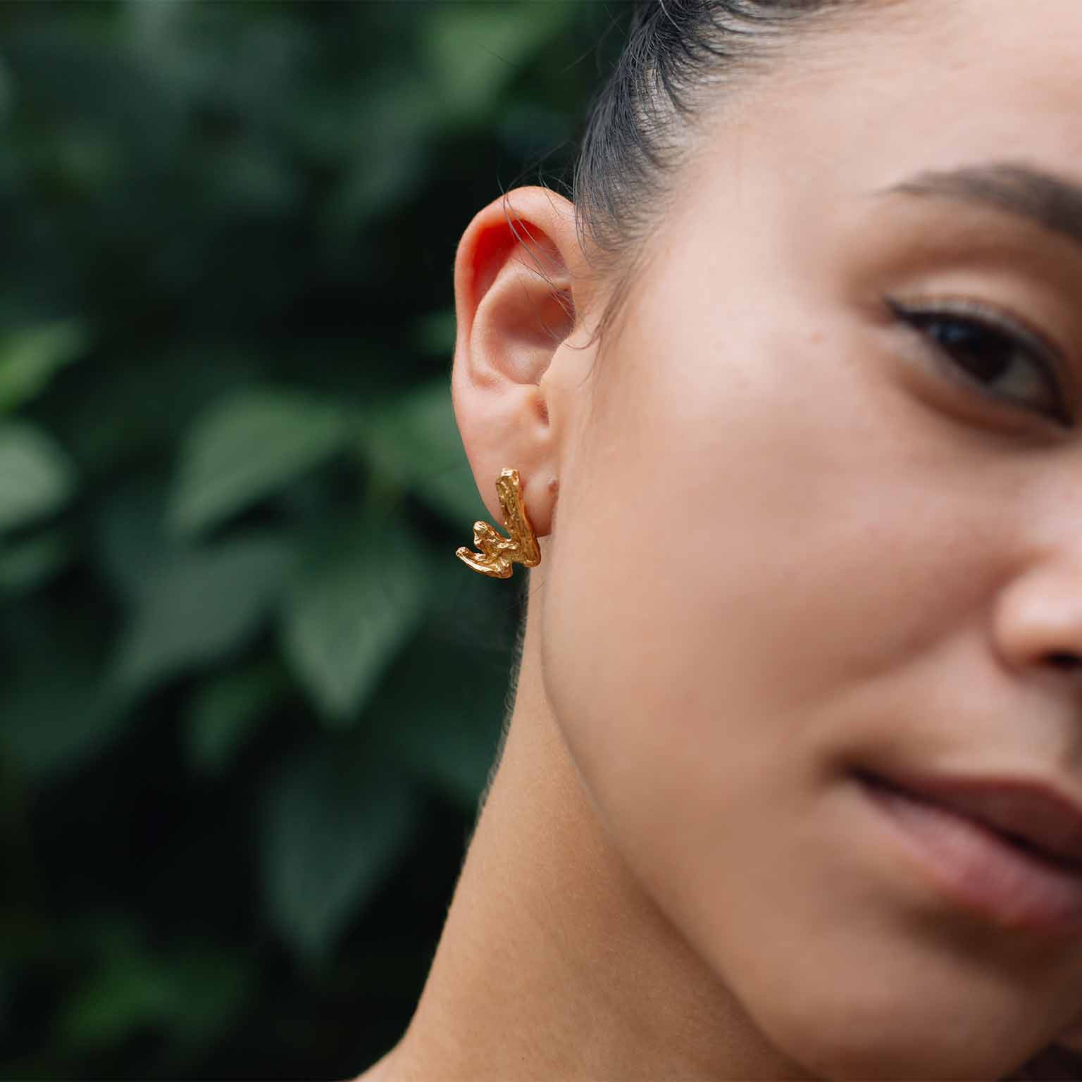 W Alphabet Recycled Silver Stud Earring