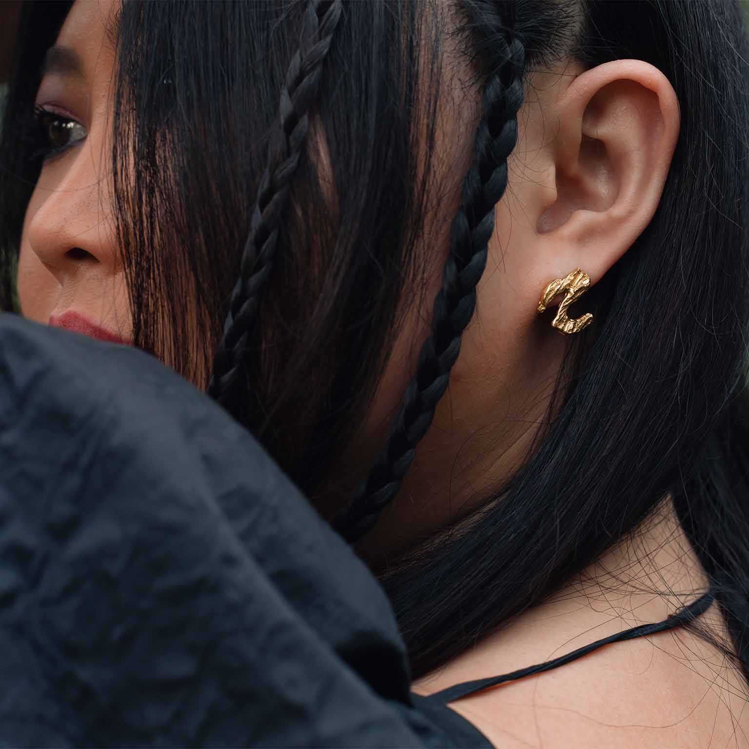 Z Alphabet Recycled Silver Stud Earring