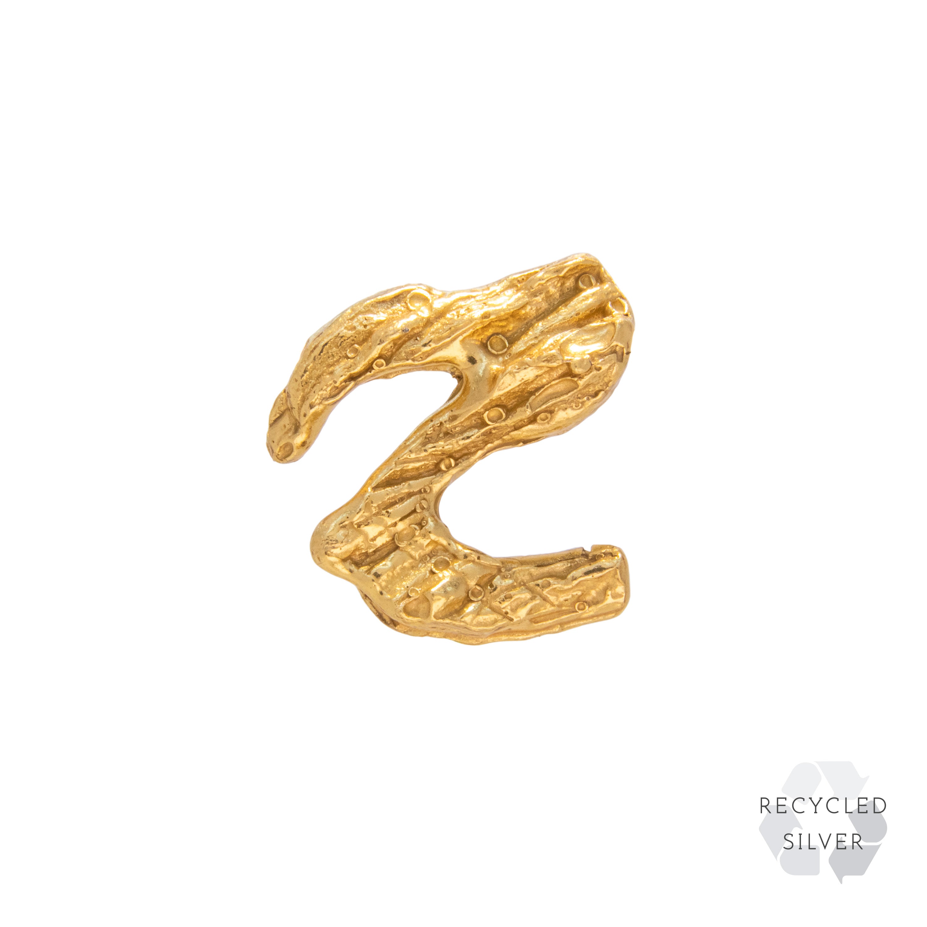 Z Alphabet Recycled Silver Stud Earring