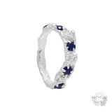Alba Sapphire Moissanite Argenti Recycled Silver Ring