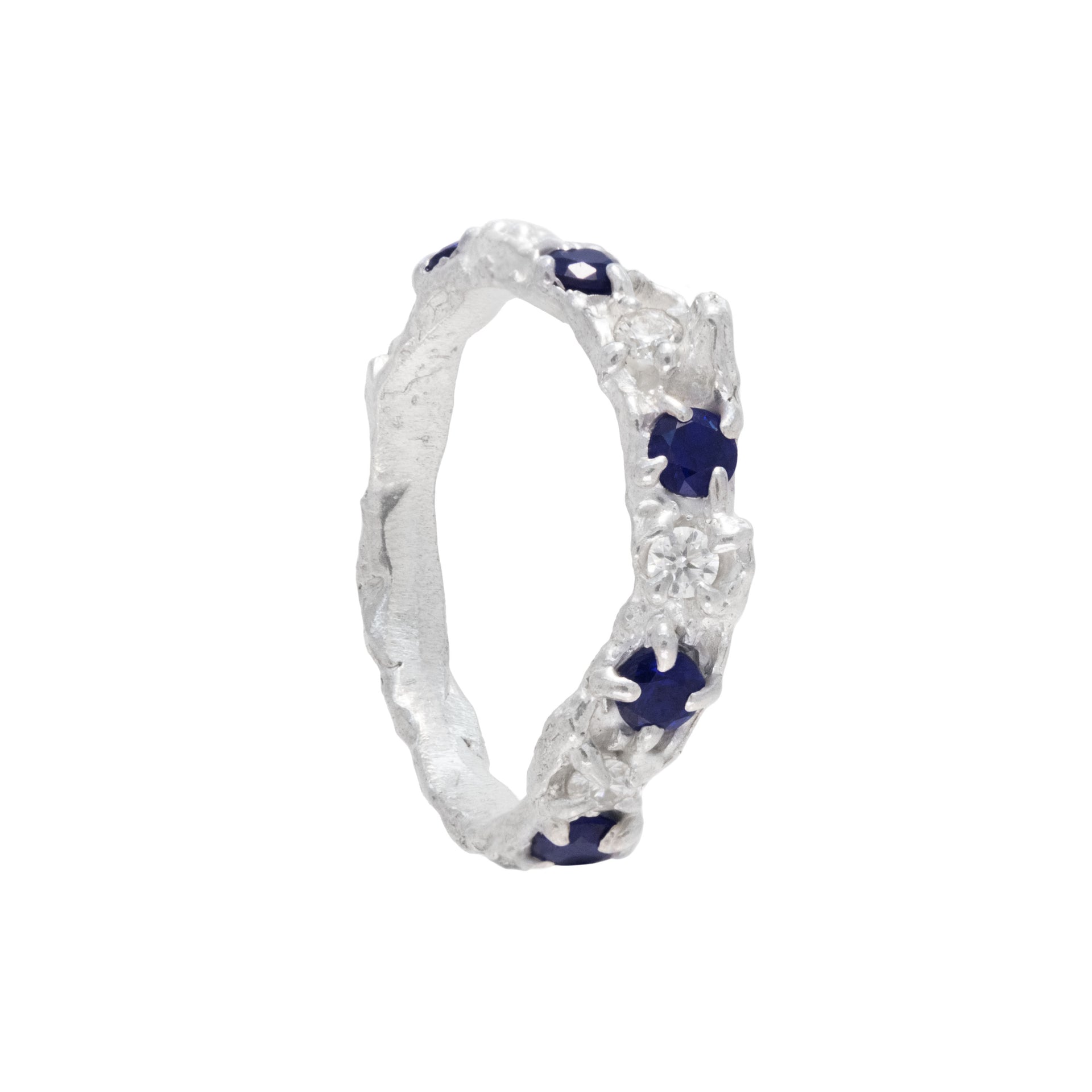 Alba Sapphire Moissanite Argenti Ring