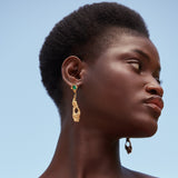 Ceciliae Emerald Recycled Silver Earrings