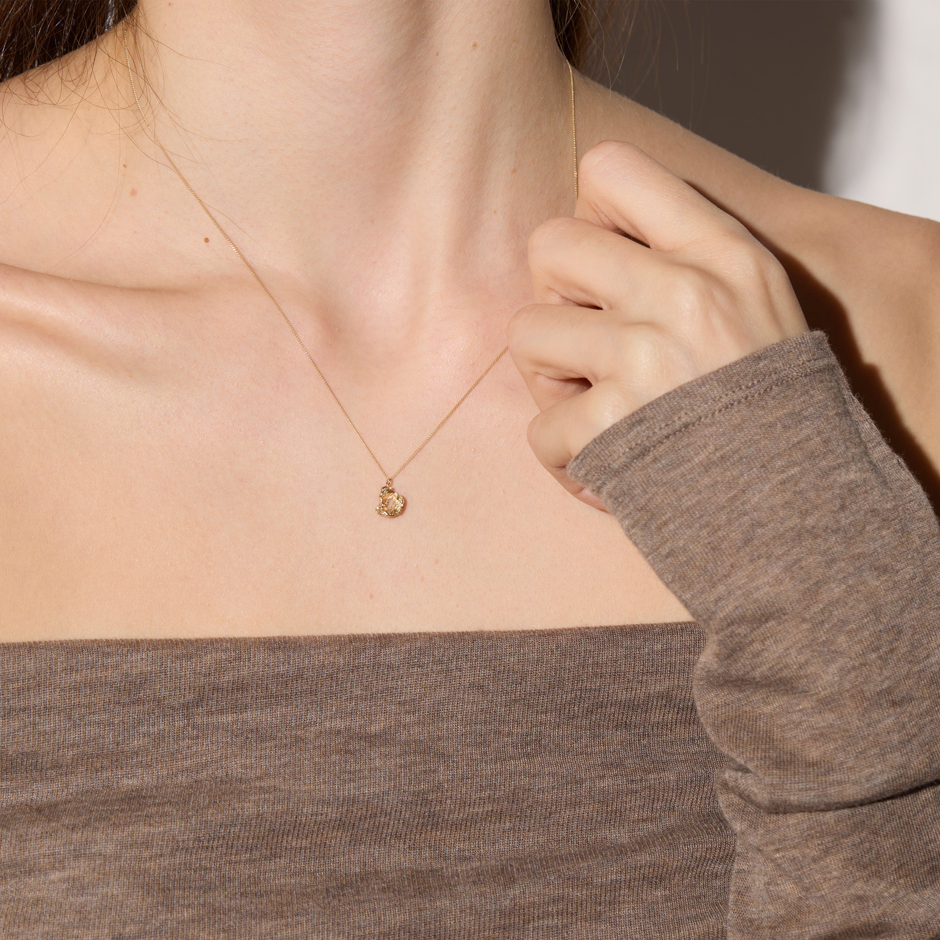 D Mini Alphabet Gold Necklace