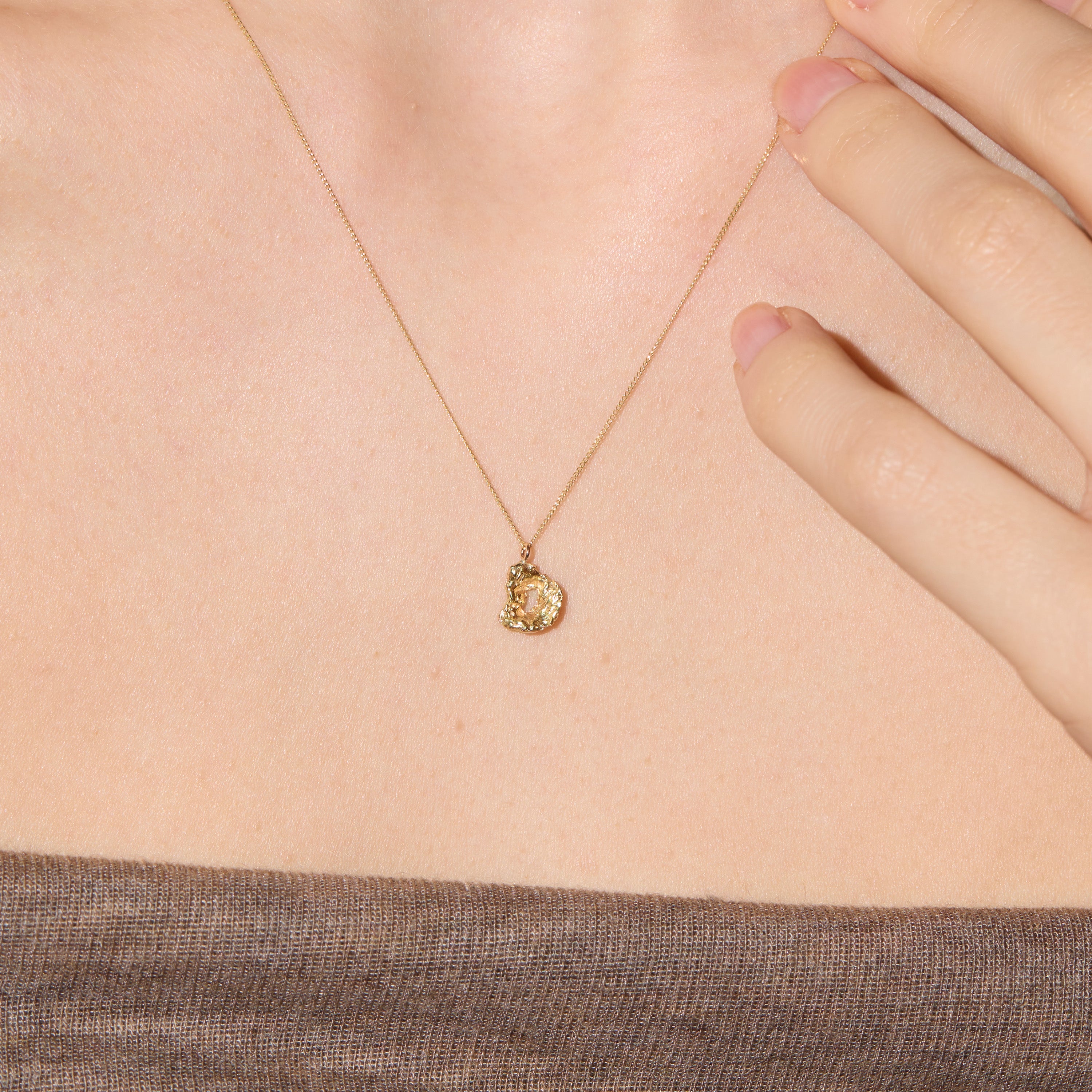 D Mini Alphabet Gold Necklace