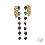 Delica Sapphire Emerald Recycled Silver Earrings