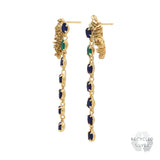 Delica Sapphire Emerald Recycled Silver Earrings