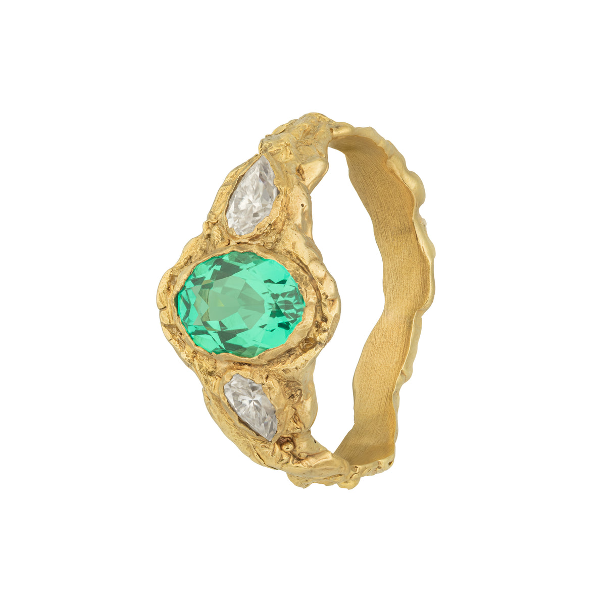 Eskiy Emerald Diamond Engagememt Ring