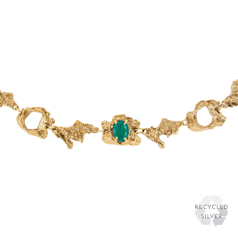 Eryngii Emerald Recycled Silver Necklace