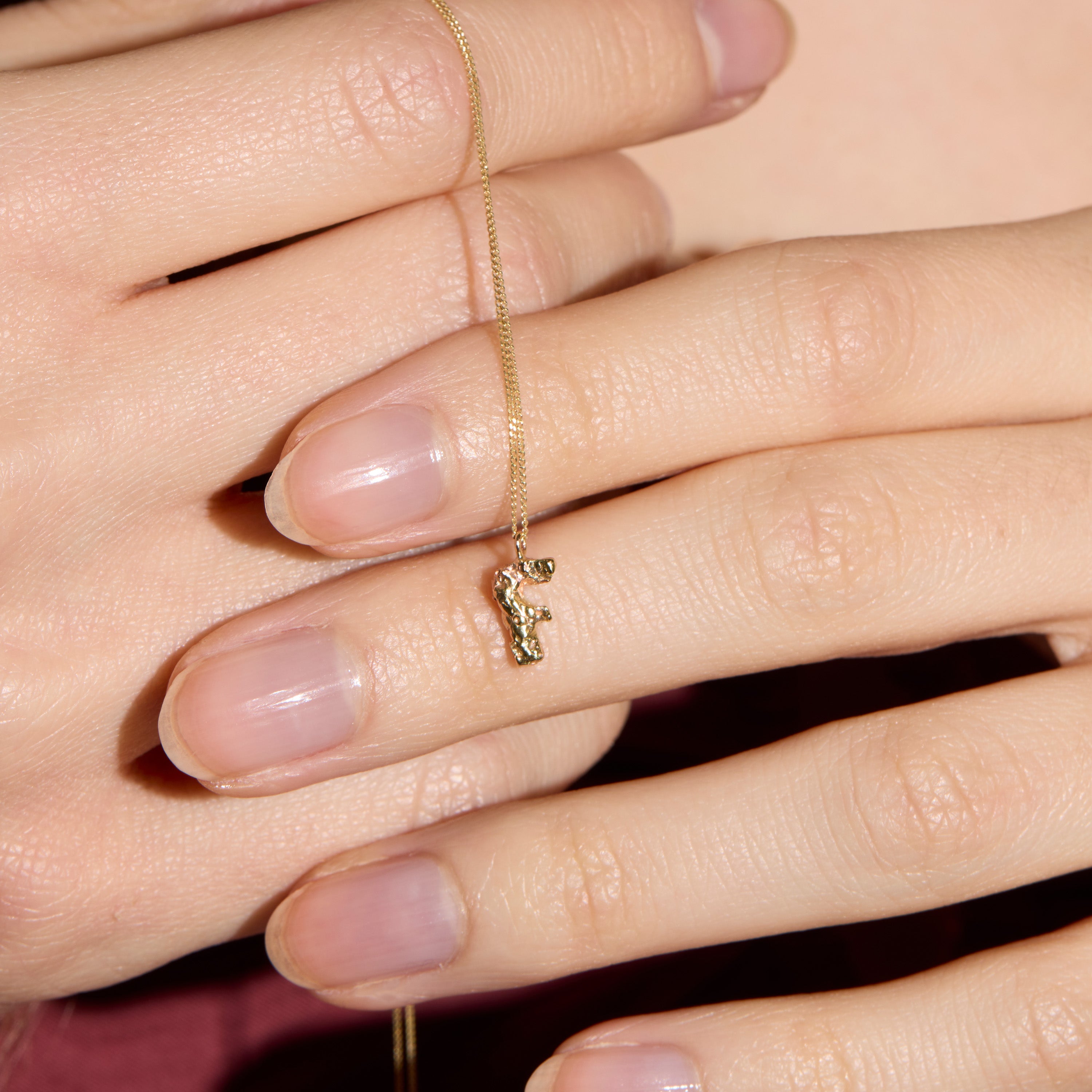 F Mini Alphabet Gold Necklace