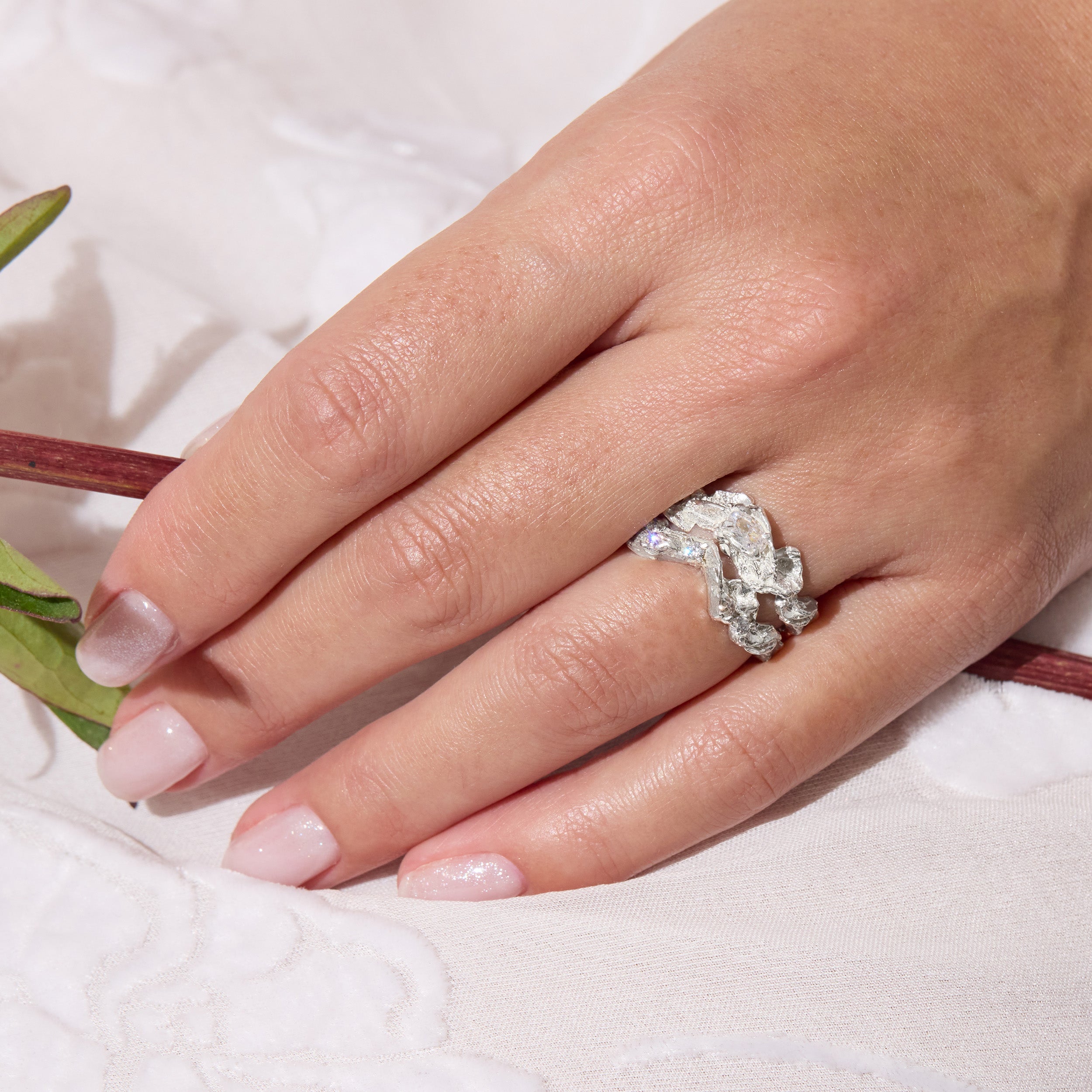Flos Diamond Engagement Ring