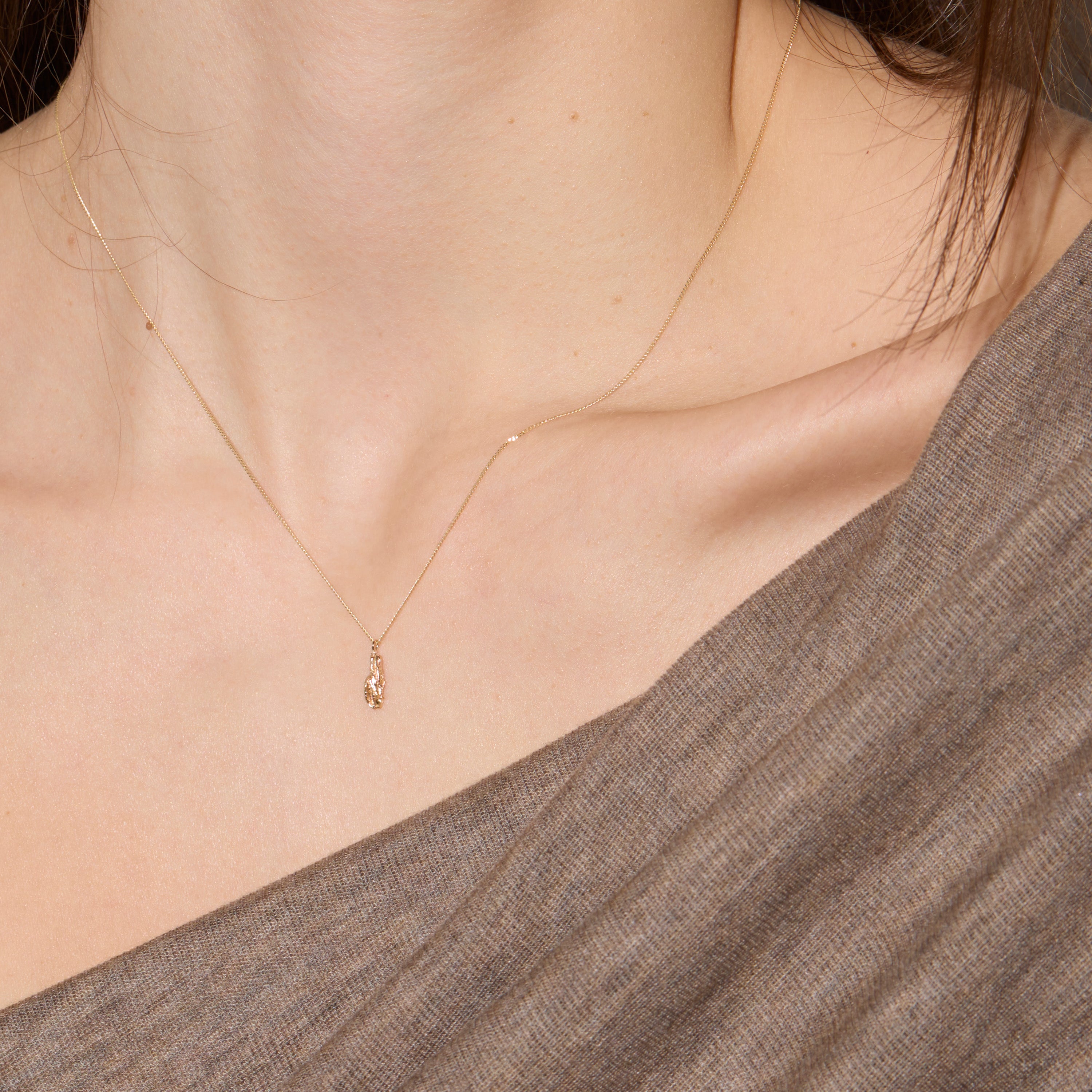 I Mini Alphabet Gold Necklace