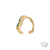 Kinoko Emerald Recycled Silver Cuff
