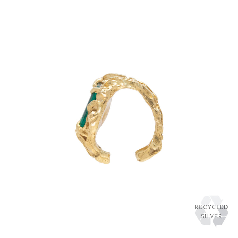 Kinoko Emerald Recycled Silver Cuff